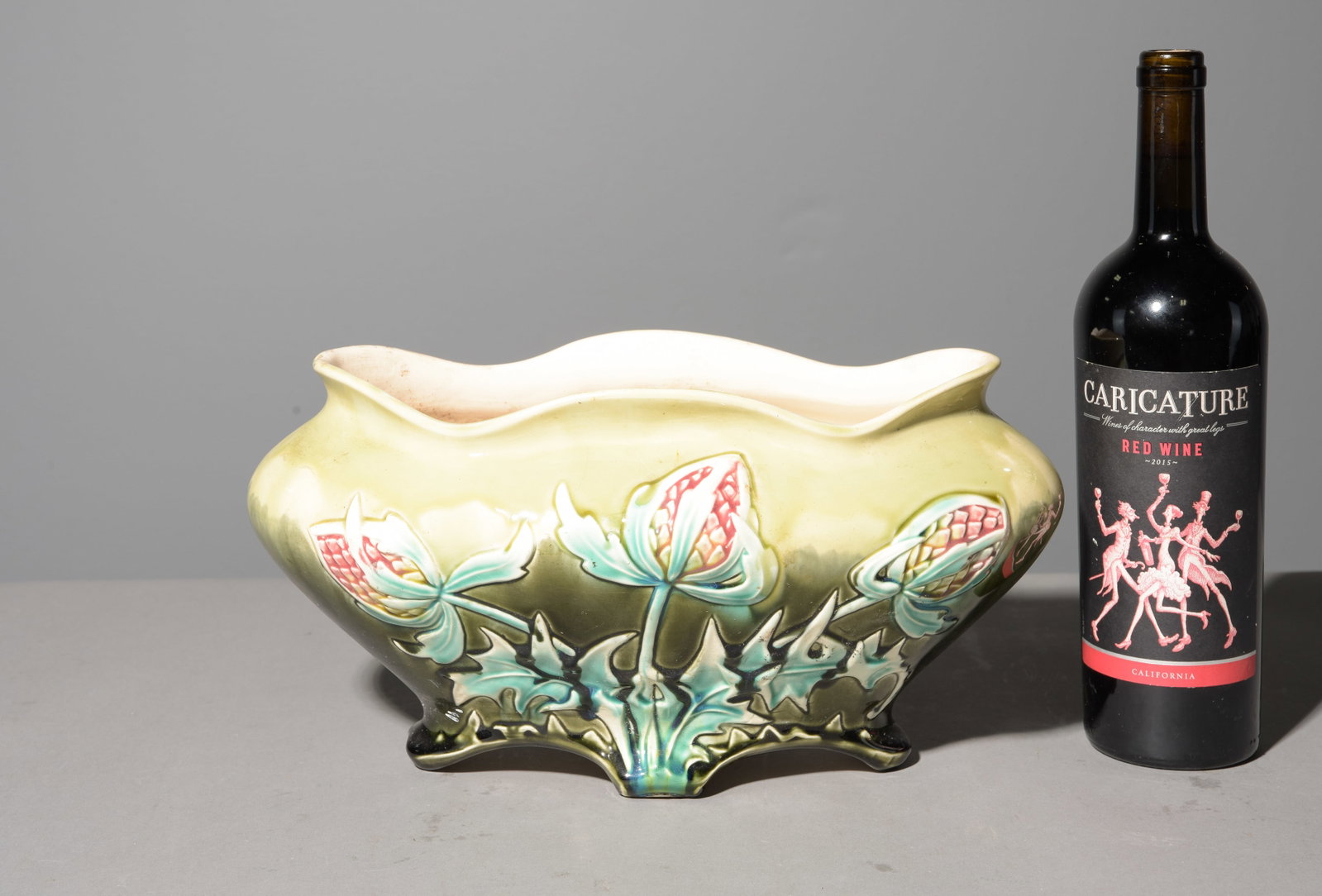French Barbotine Vase / Jardiniere (1 of 4)