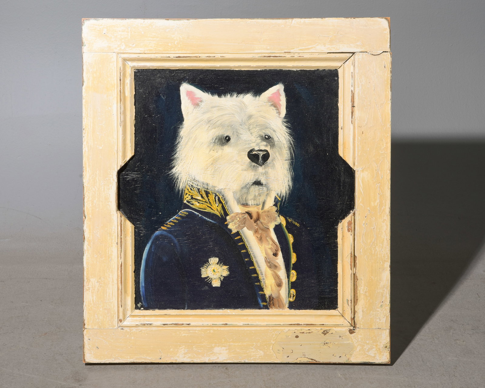 Dapper West Highland Terrier Portrait: Dapper West Highland Terrier Portrait - 31.75 in tall x 27.75 x 1.75