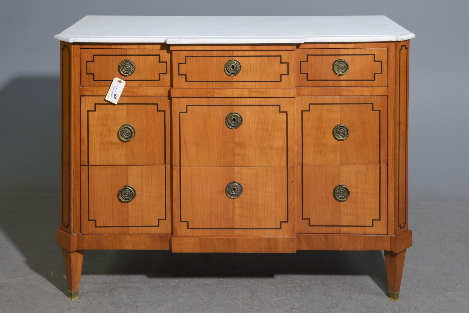 French White Marble Top Three Drawer Chest (1 of 7)