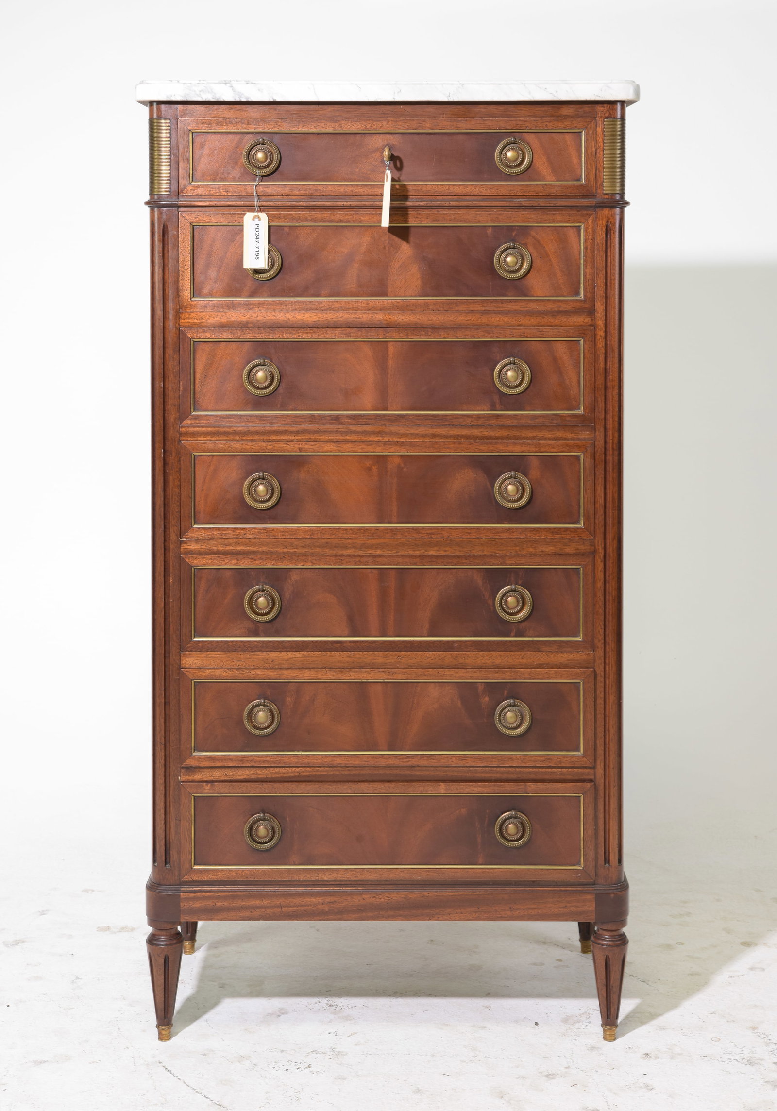 Louis XVI Style White Marble Top Semaniere (1 of 5)
