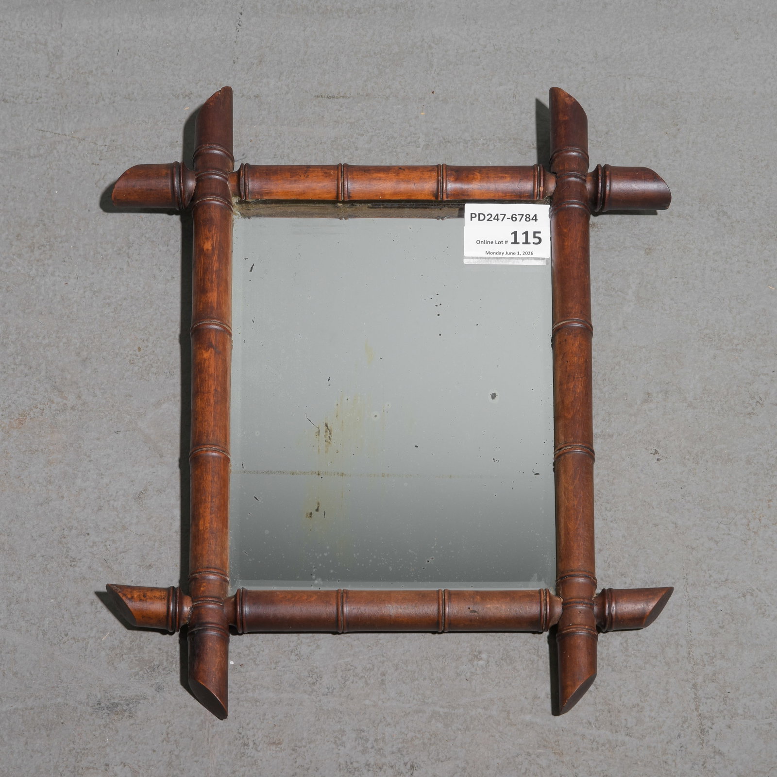 French Faux Bamboo Framed Mirror #3 (1 of 3)