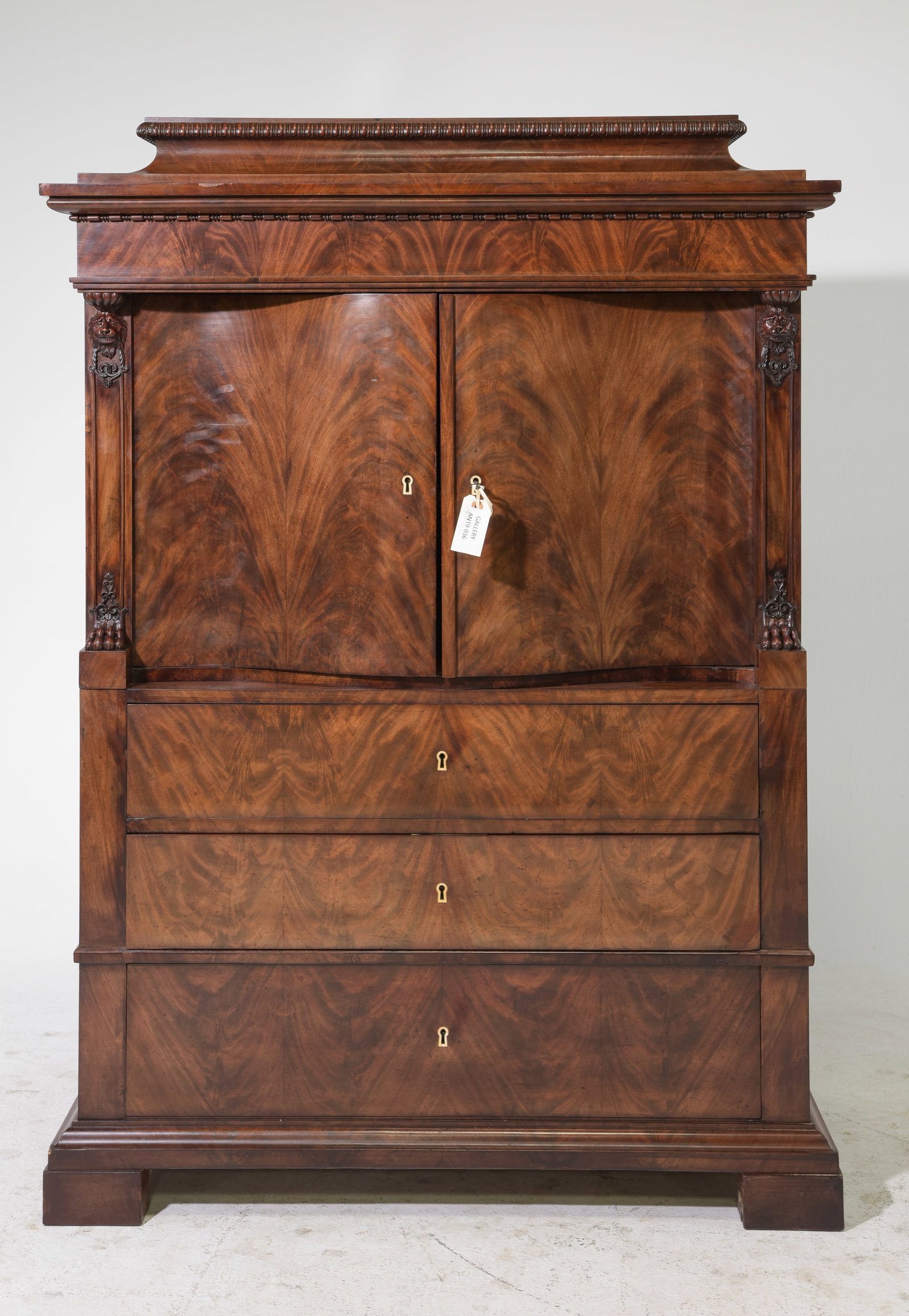 Danish Mahogany Cocktail / Linen Cupboard: Danish Mahogany Cocktail / Linen Cupboard - 59.25 in tall x 42.5 x 21