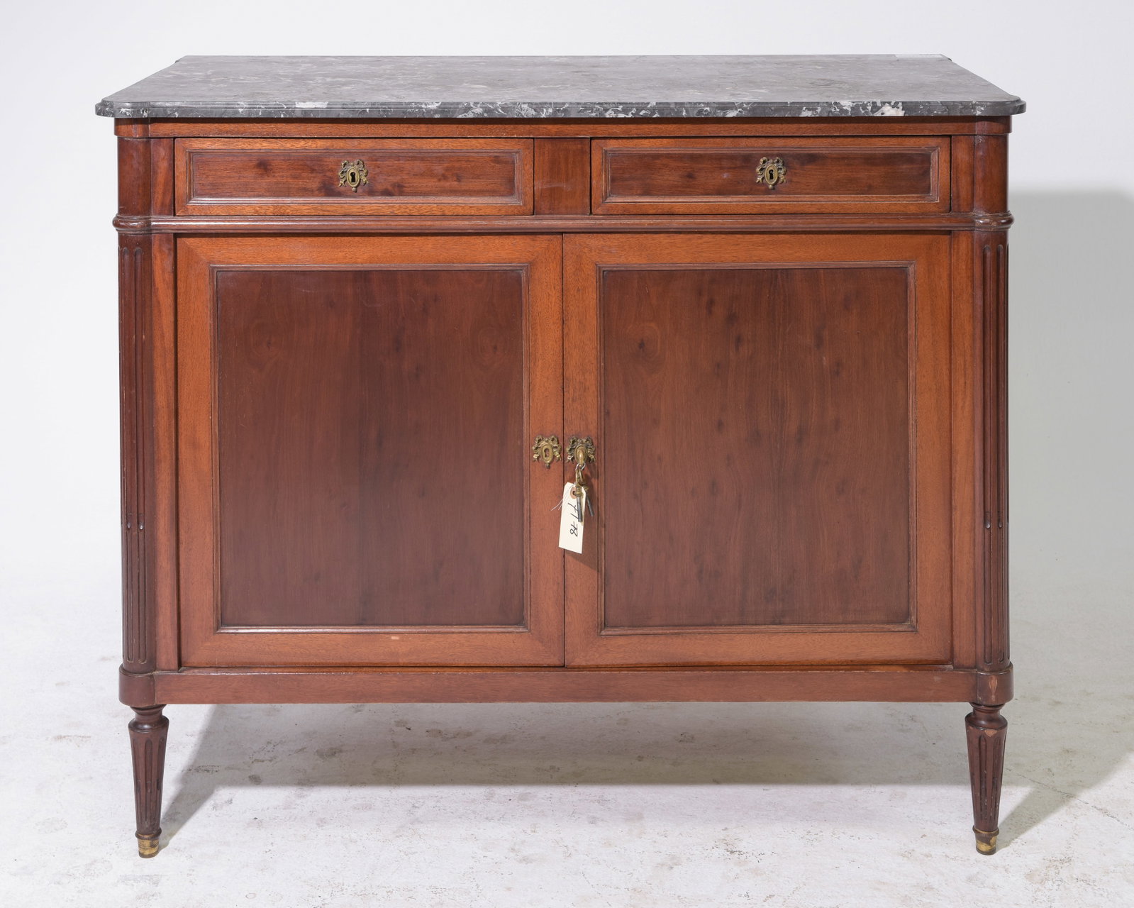 Louis XVI Style Grey Marble Top Buffet (1 of 6)