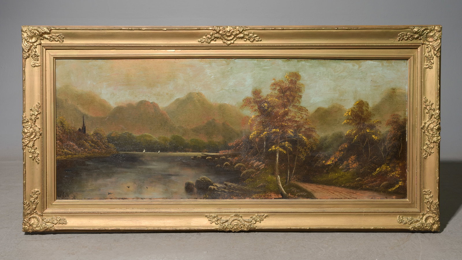 Gold Framed Oil on Board Landscape (1 of 3)