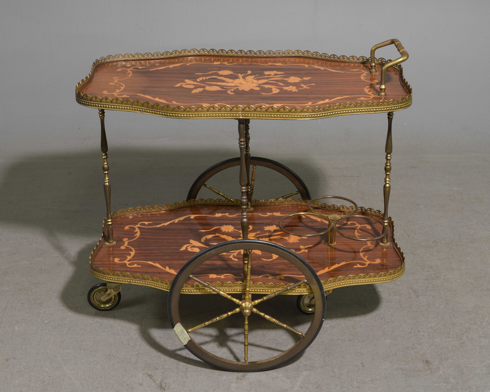 Italian Inlaid Two Tier Trolley / Bar Cart (1 of 3)