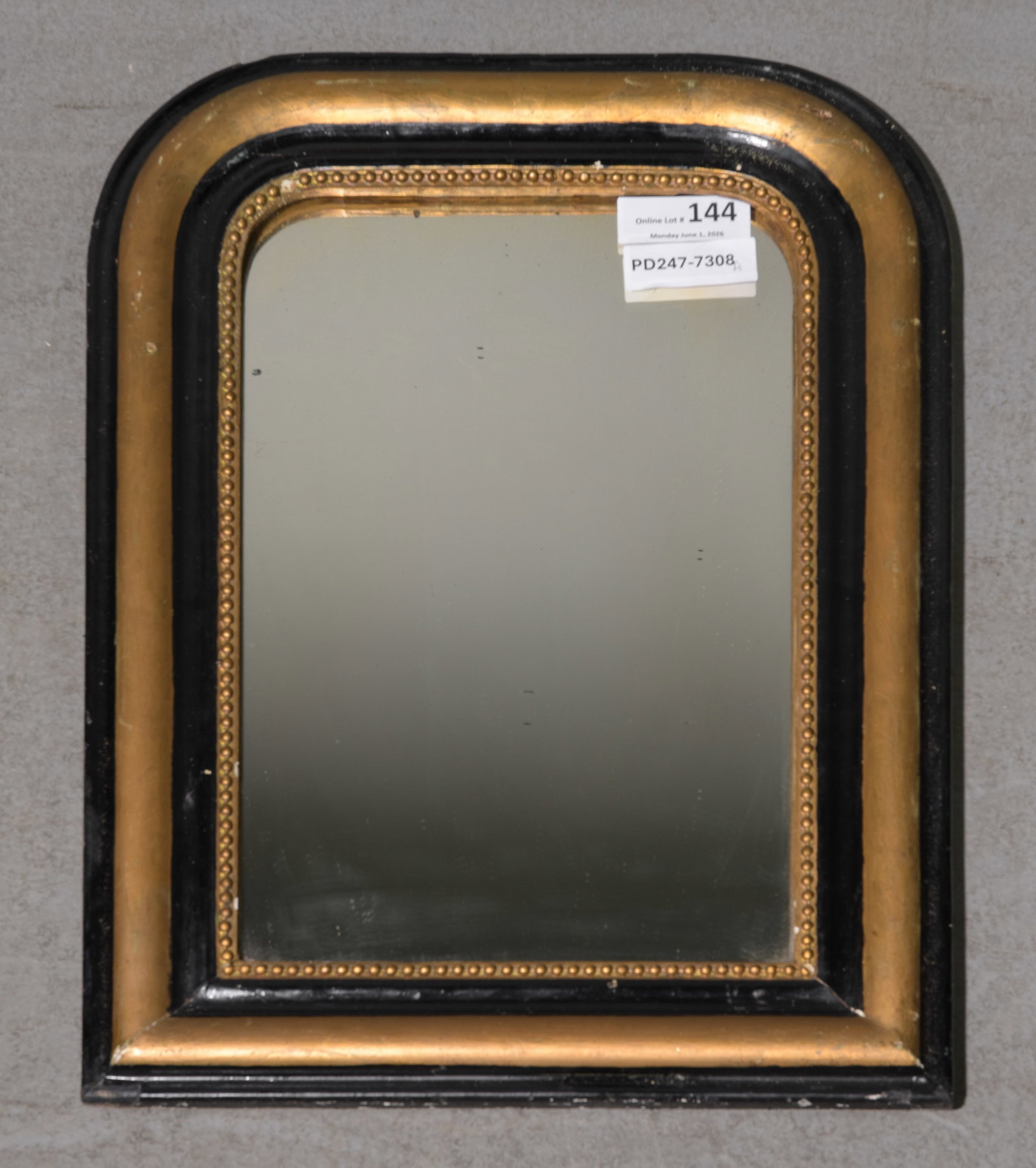 Louis Philippe Style Black & Gold Framed Mirror #1 (1 of 3)