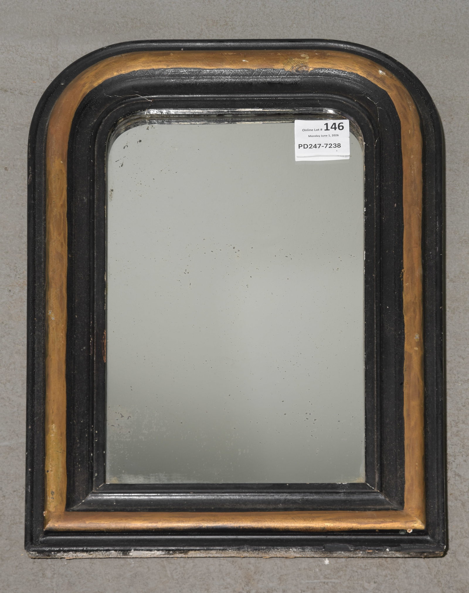 Louis Philippe Style Black & Gold Framed Mirror #2 (1 of 4)