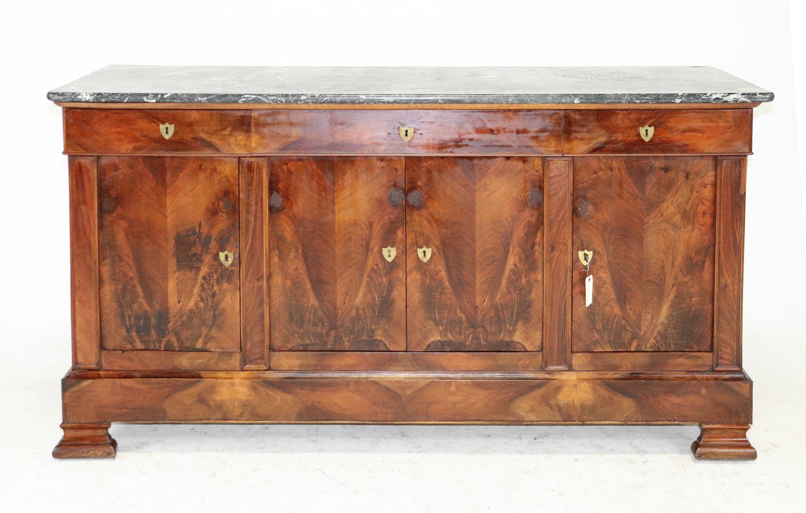 Louis Philippe Style Marble Top 4 Doors Sideboard (1 of 10)