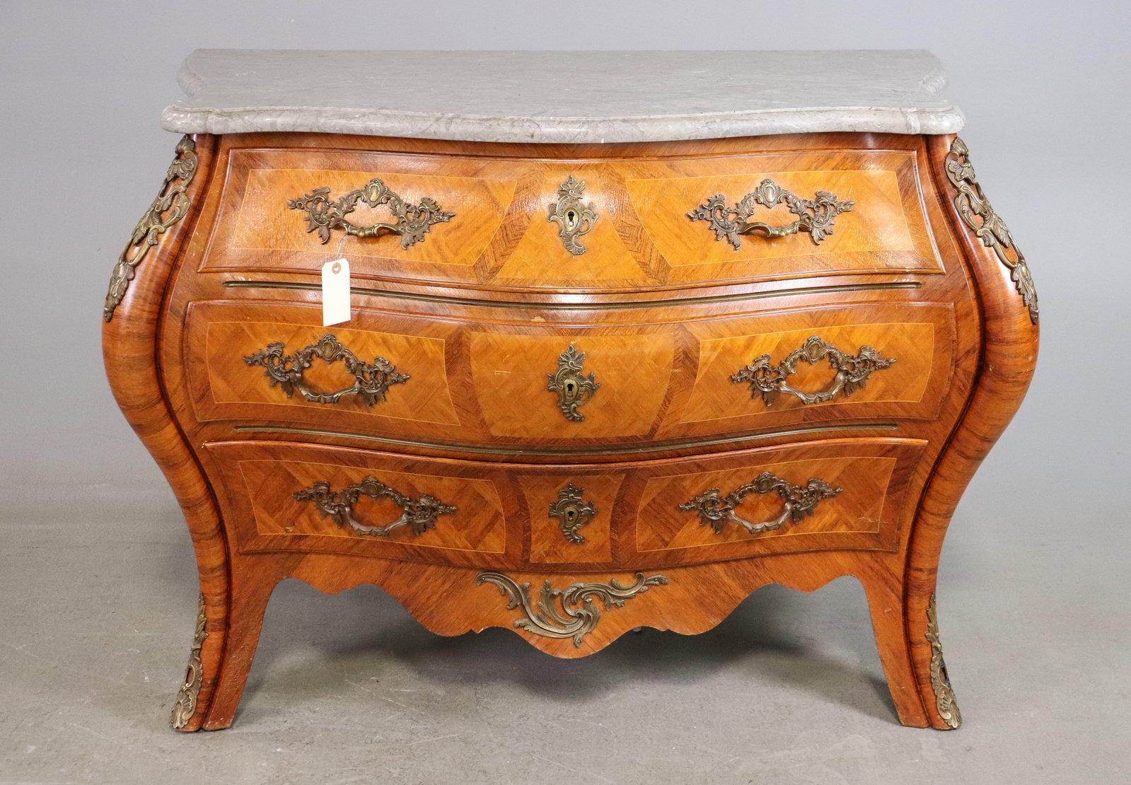 Swedish Bombe Marble Top Three Drawer Chest (1 of 5)