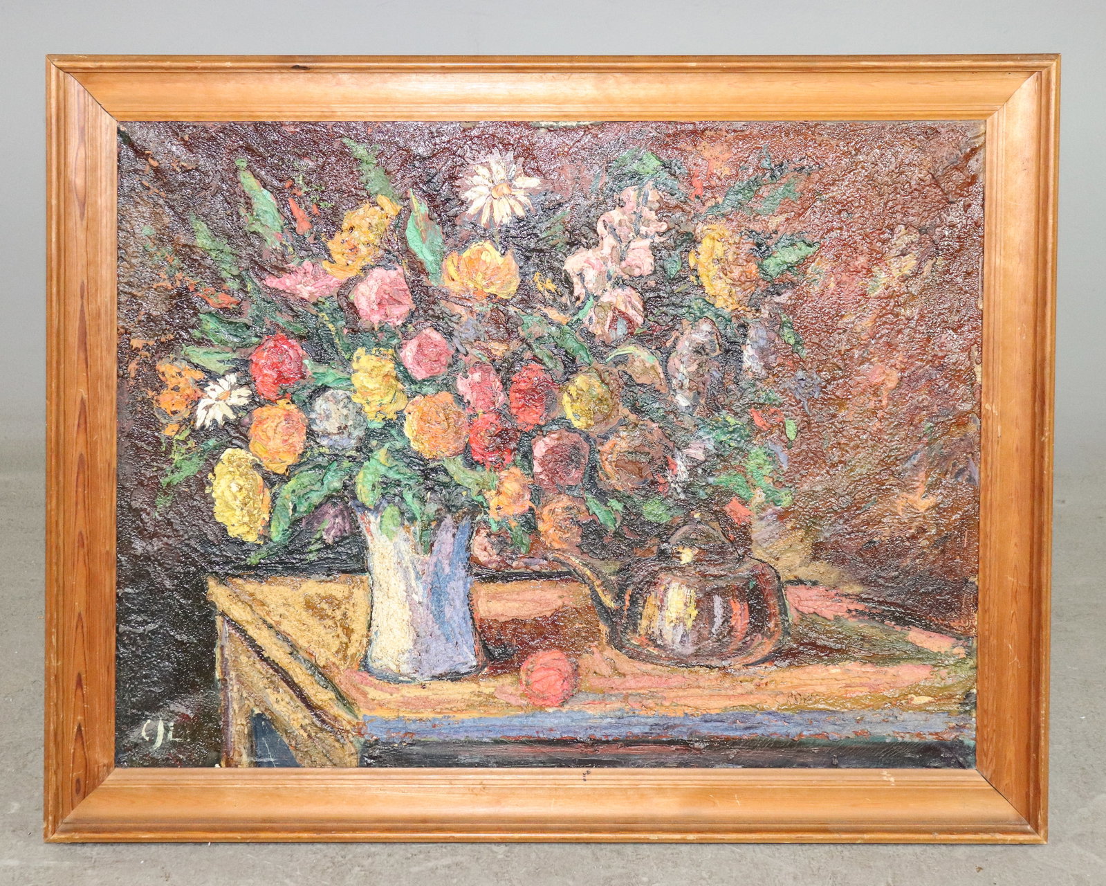 Danish Framed Oil On Canvas - Floral Still Life (1 of 4)