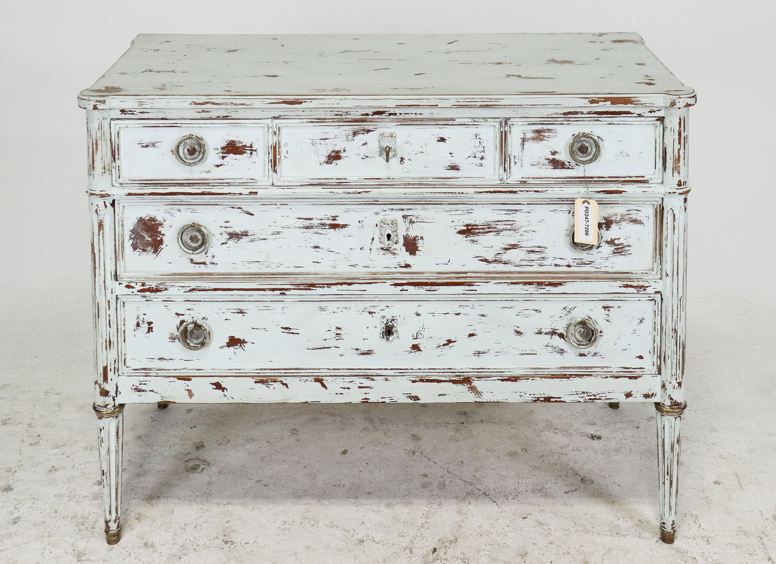Louis XVI Style painted Mahogany 3 Drawers Chest (1 of 5)