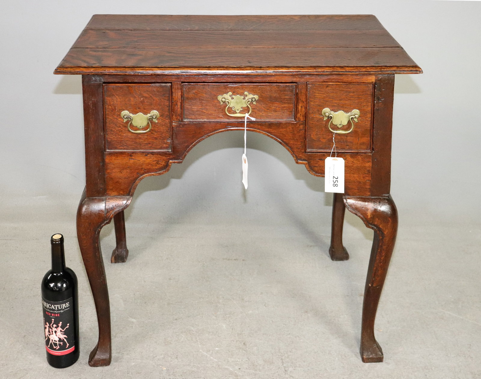 Antique English Oak 3 Drawer Lowboy (1 of 5)