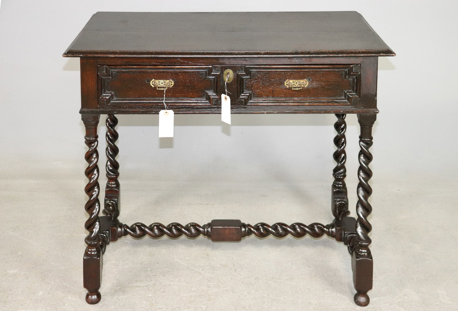 Jacobean Style Oak Barley Twist Desk / Writing Table (1 of 5)