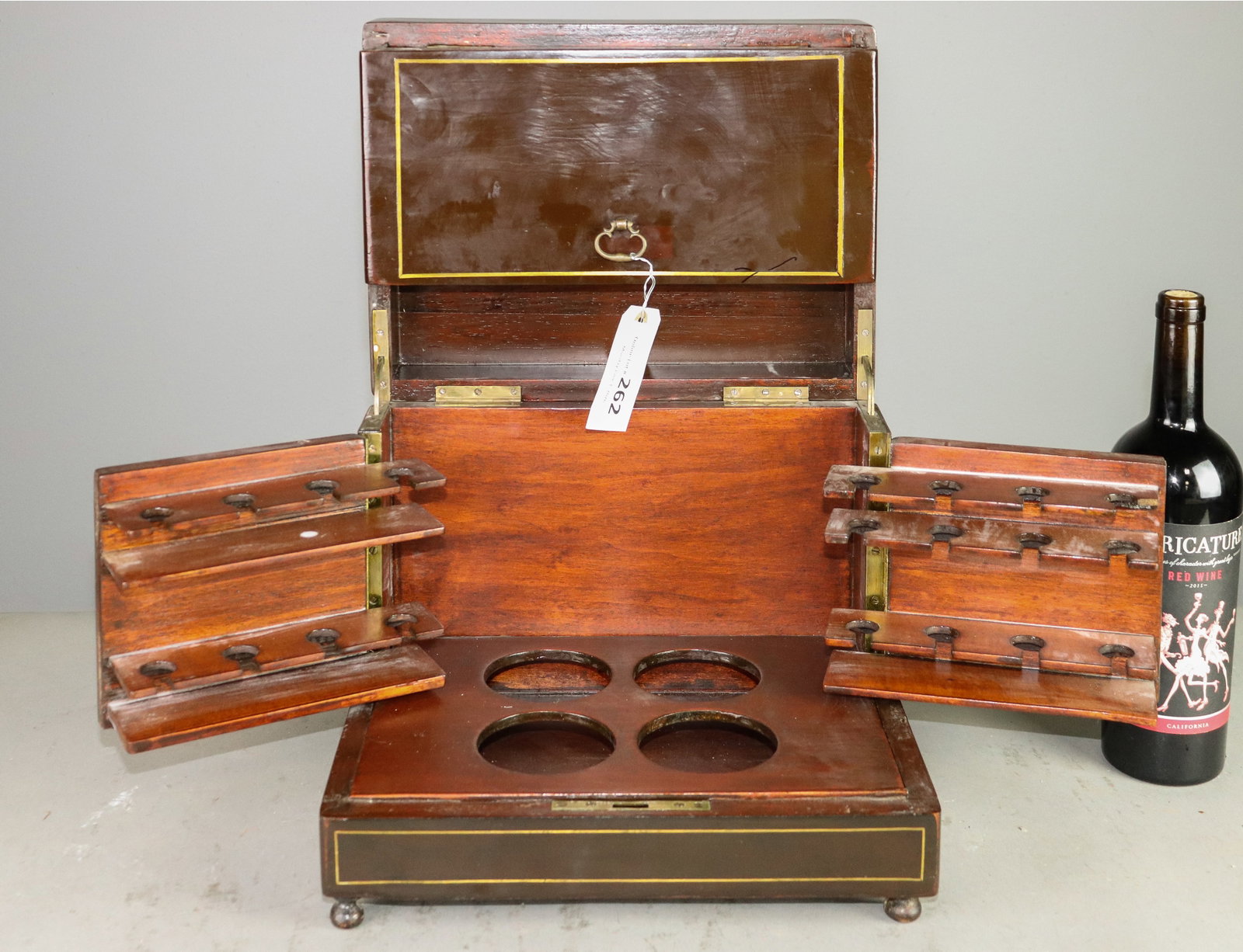 Victorian Style Mahogany Tantalus Case (1 of 6)