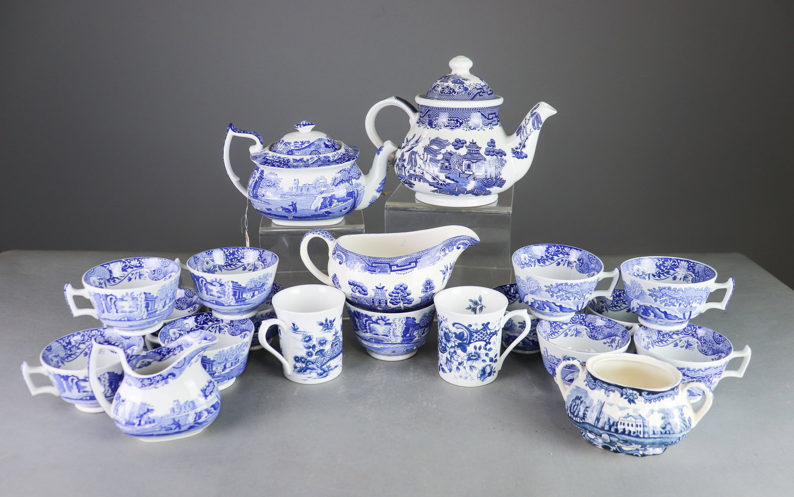 20pcs Assorted Blue & White China - Cups, Pitchers (1 of 8)