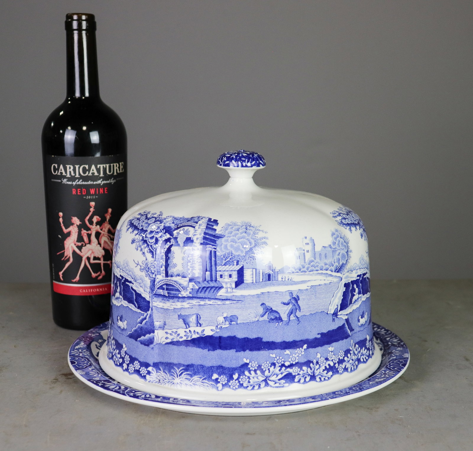 Spode Blue & White Italian Cheese Dome (1 of 5)