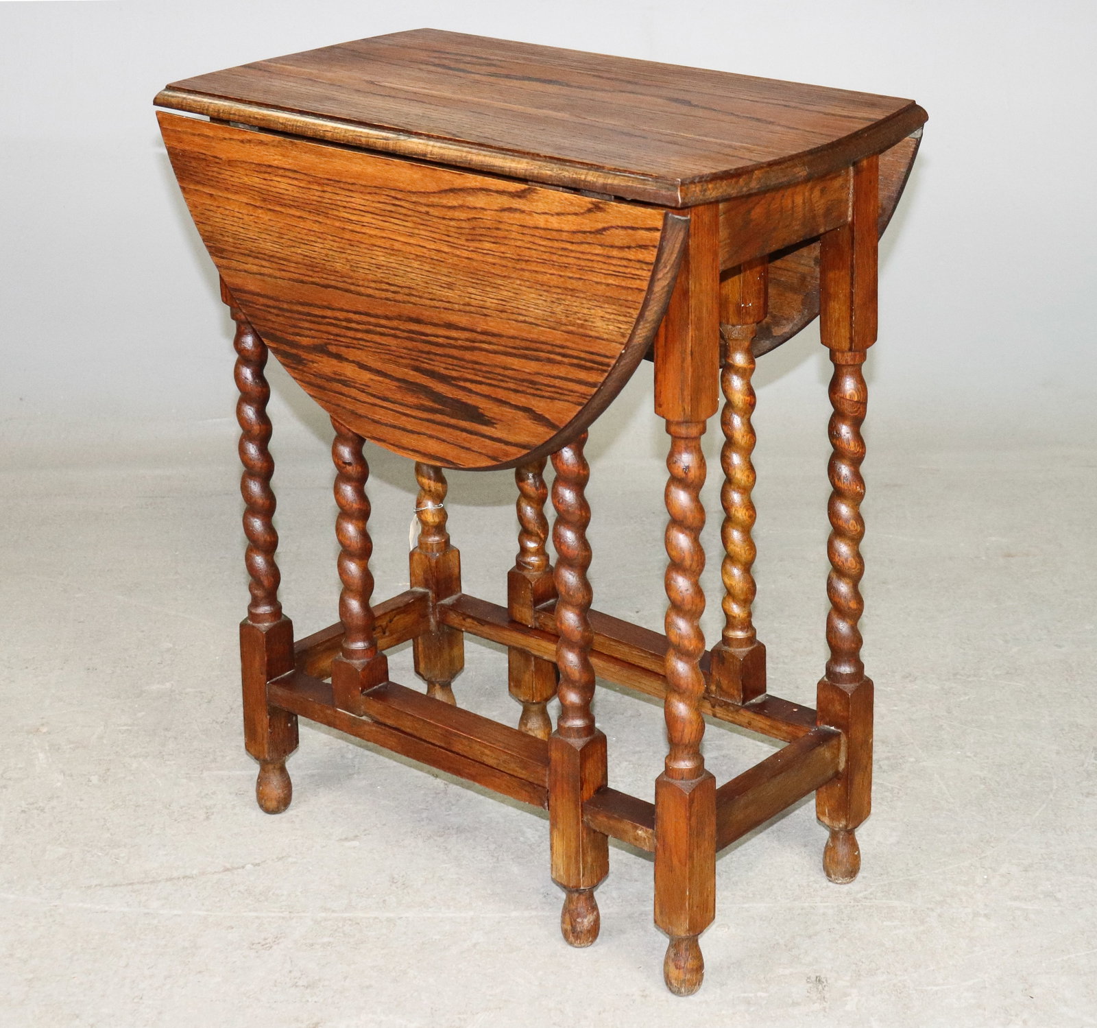 British Oak Barley Twist Drop Leaf Table (1 of 3)