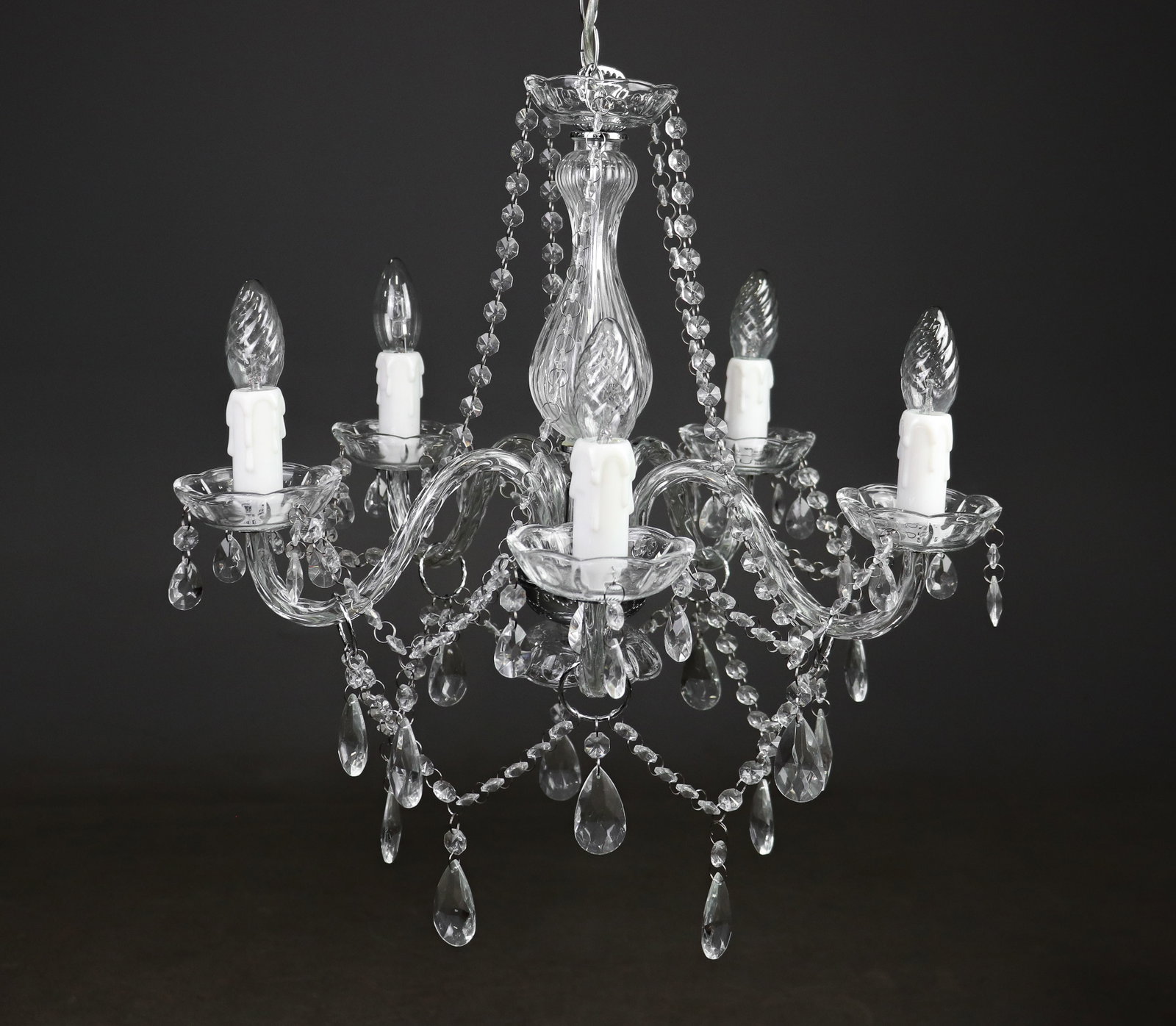 Bohemian Style 5 Lights Crystal Chandelier: Bohemian Style 5 Lights Crystal Chandelier - 22 in tall x 19.5 x 19.5