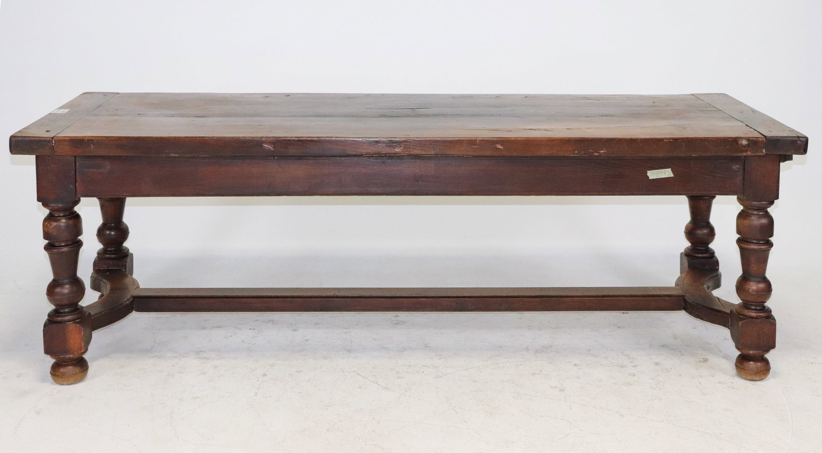 Louis XIII Style Oak Farmhouse Style Table: French Louis XIII Style Oak Farmhouse Style Table - 30 in tall x 93 x 32, floor to apron 23 in tall and space between legs is 79 in