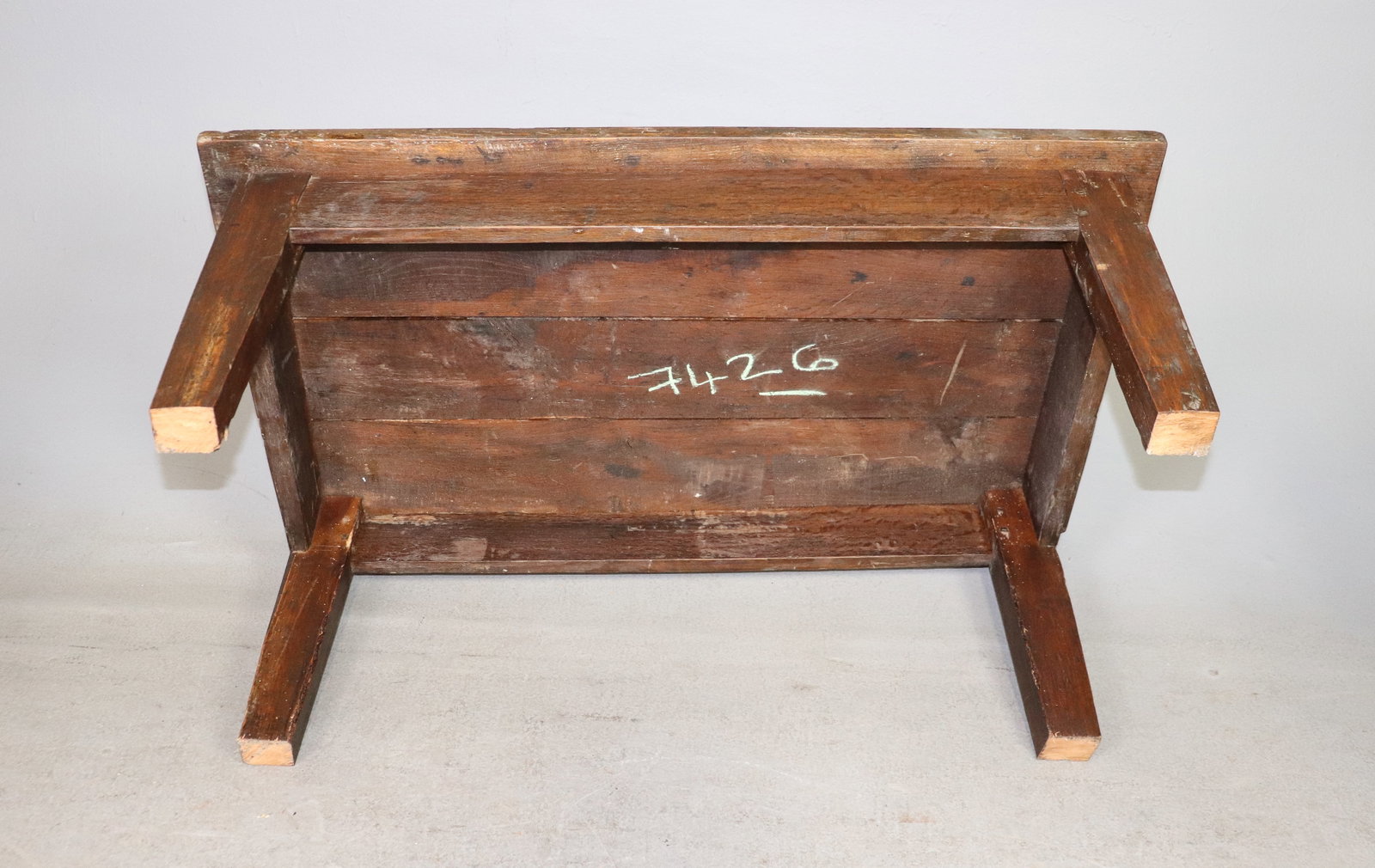 Rustic Oak Farmhouse Style Coffee Table - 3