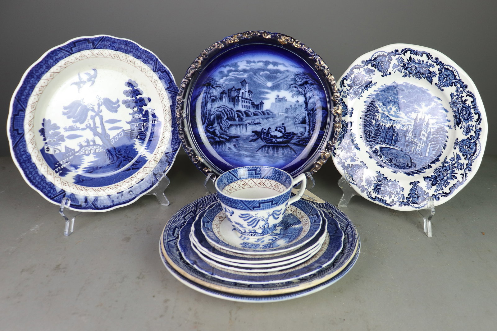 11pcs Assorted Blue & White China - Plates, Cup (1 of 8)