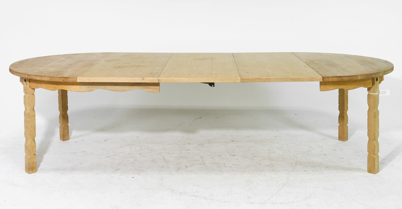 Danish Oak Round Table with Three Insertable Leaves - 2