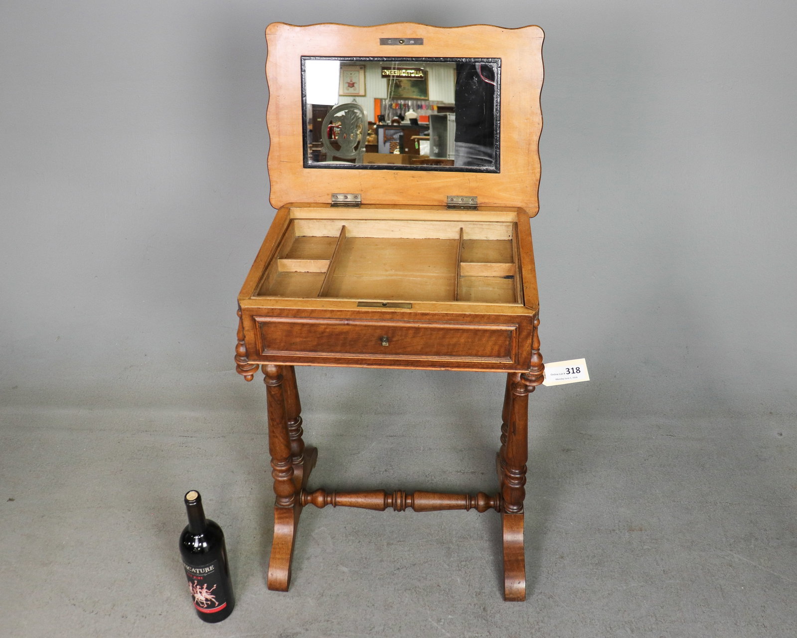Louis Philippe Style Walnut Sewing Table - 2