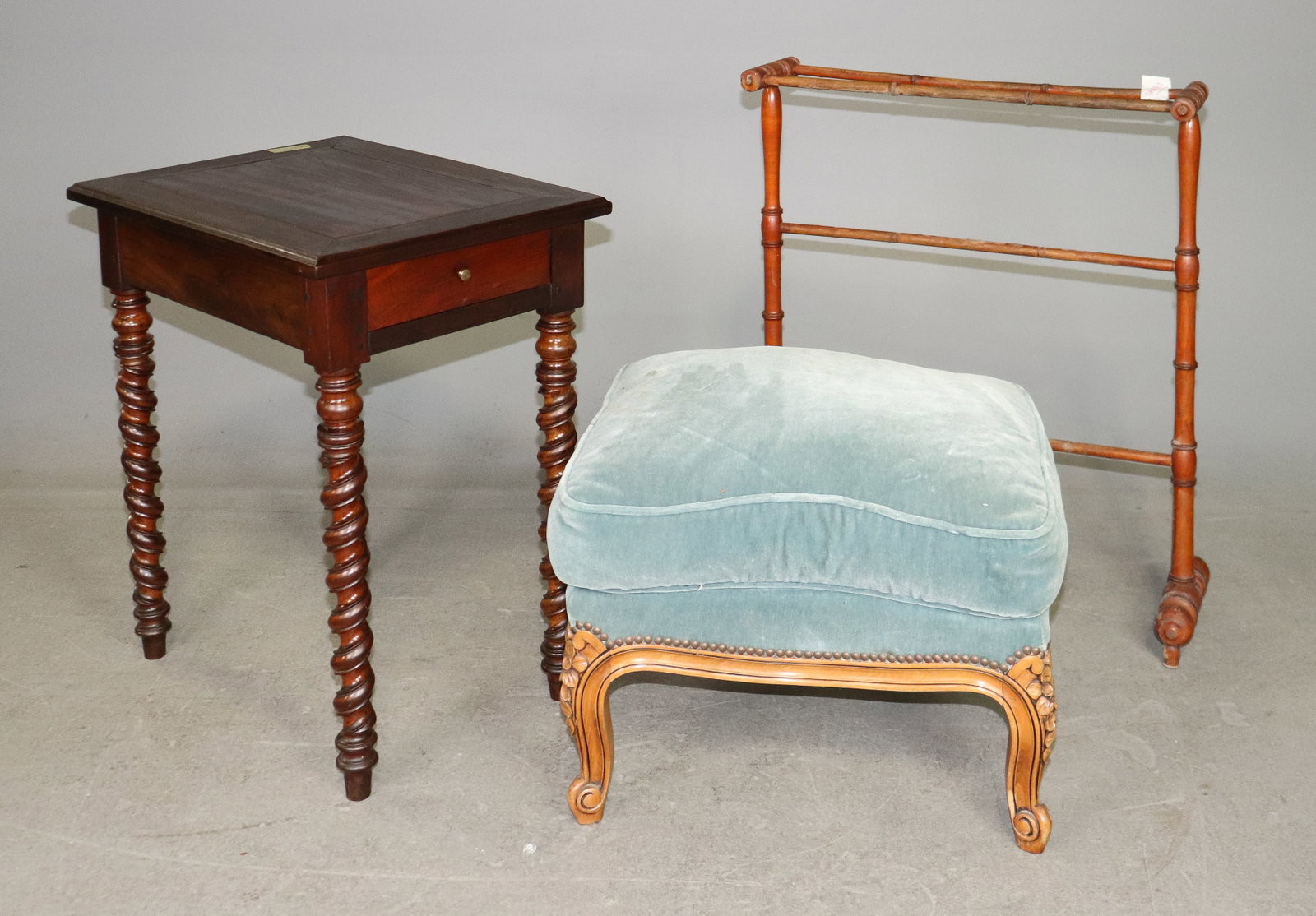 3pcs Assorted Side Table, Foot Stool & Towel Rack (1 of 3)