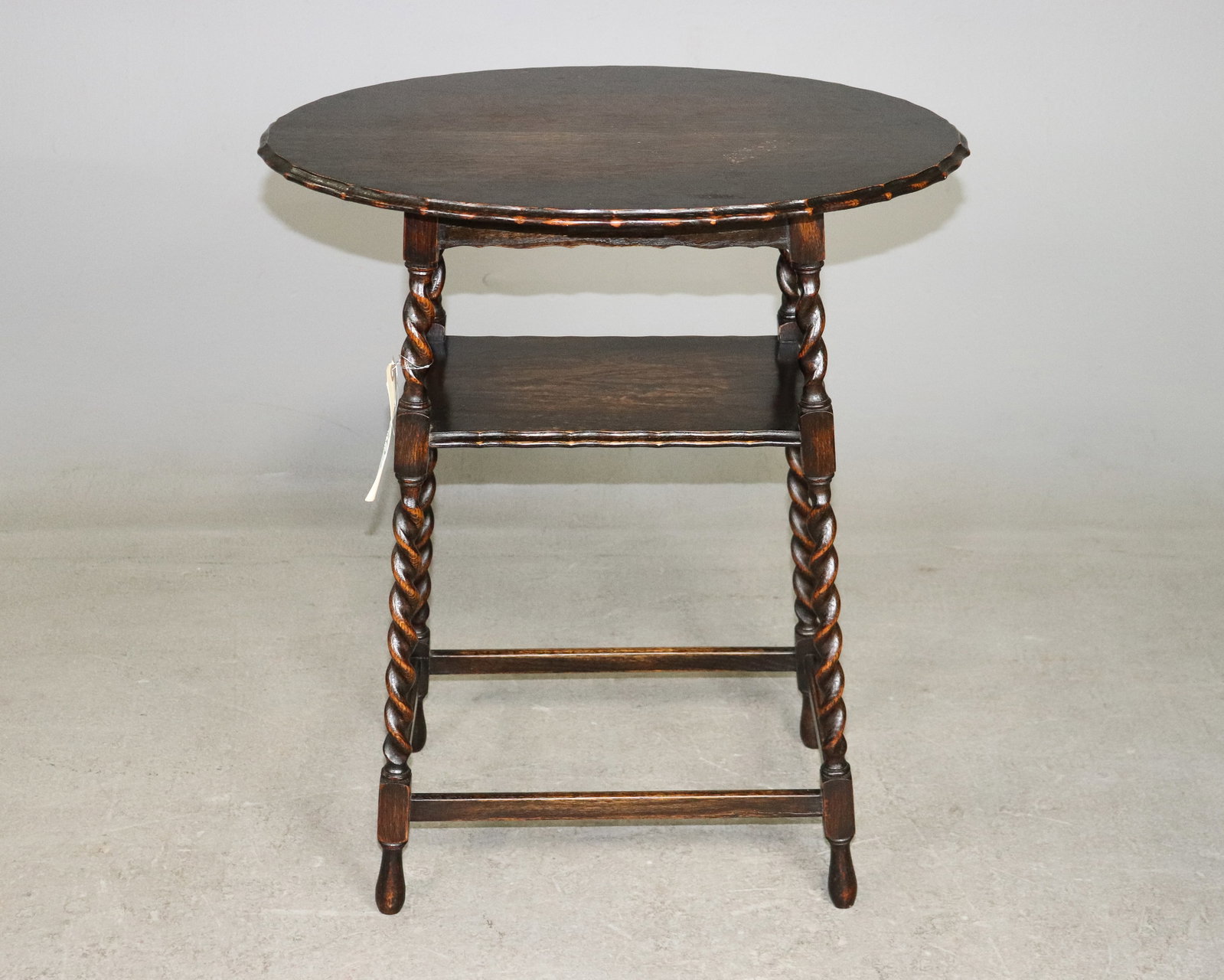 British Oak Oval Barley Twist Side Table (1 of 3)