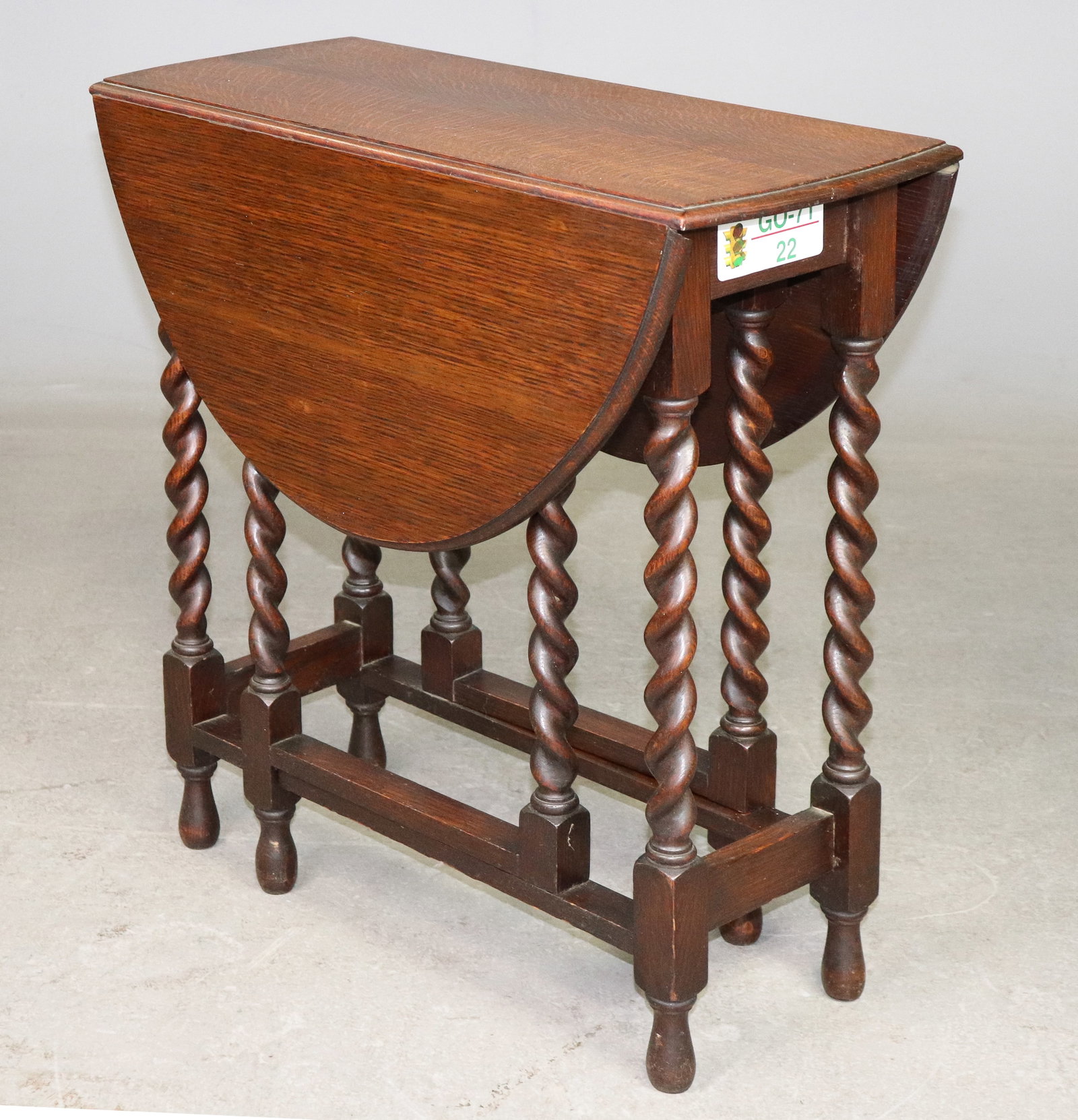 British Oak Barley Twist Drop Leaf Table (1 of 3)