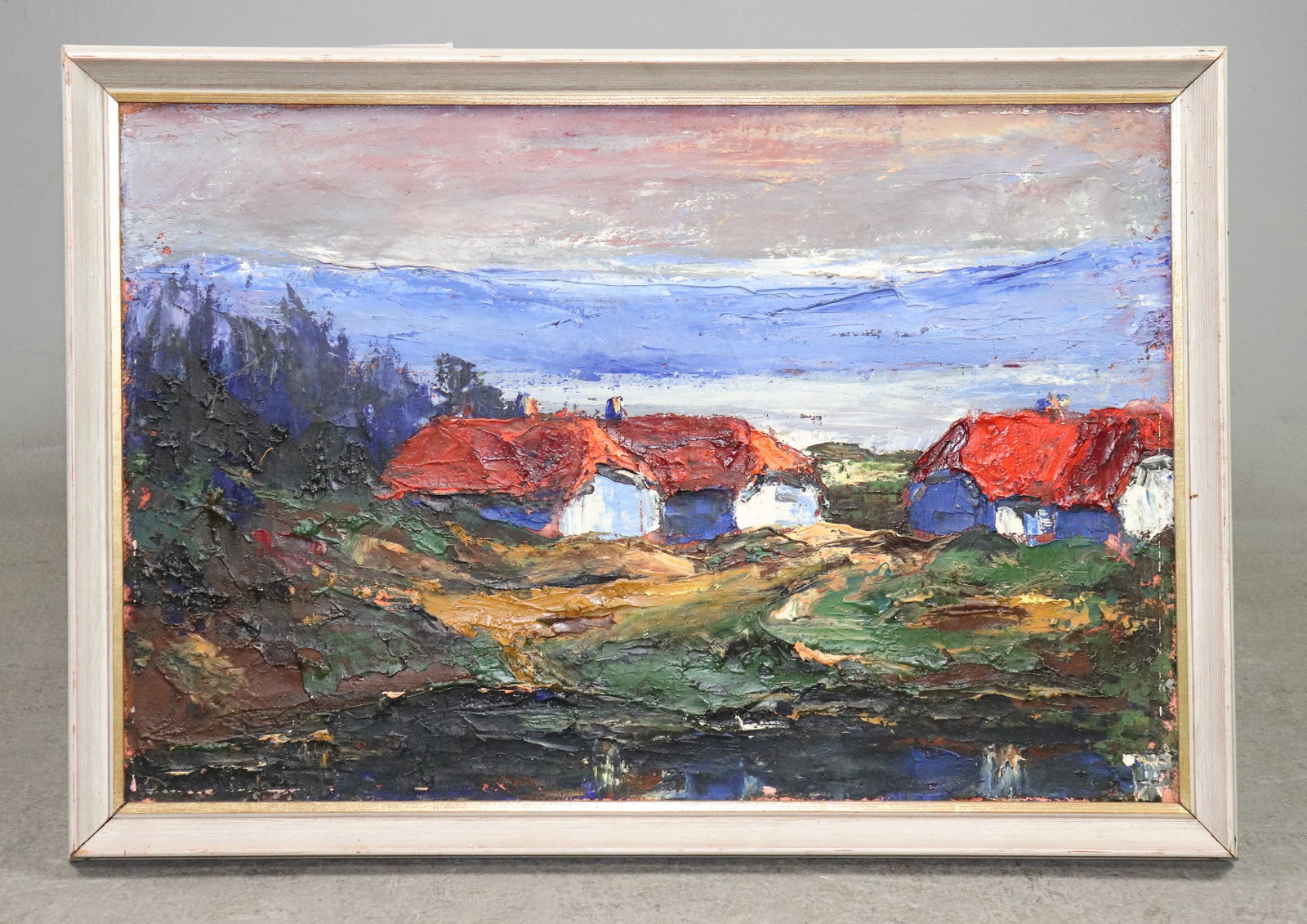 Danish Framed Oil On Canvas - Landscape: Danish Framed Oil On Canvas - Landscape - 19 in tall x 27 x 1.5