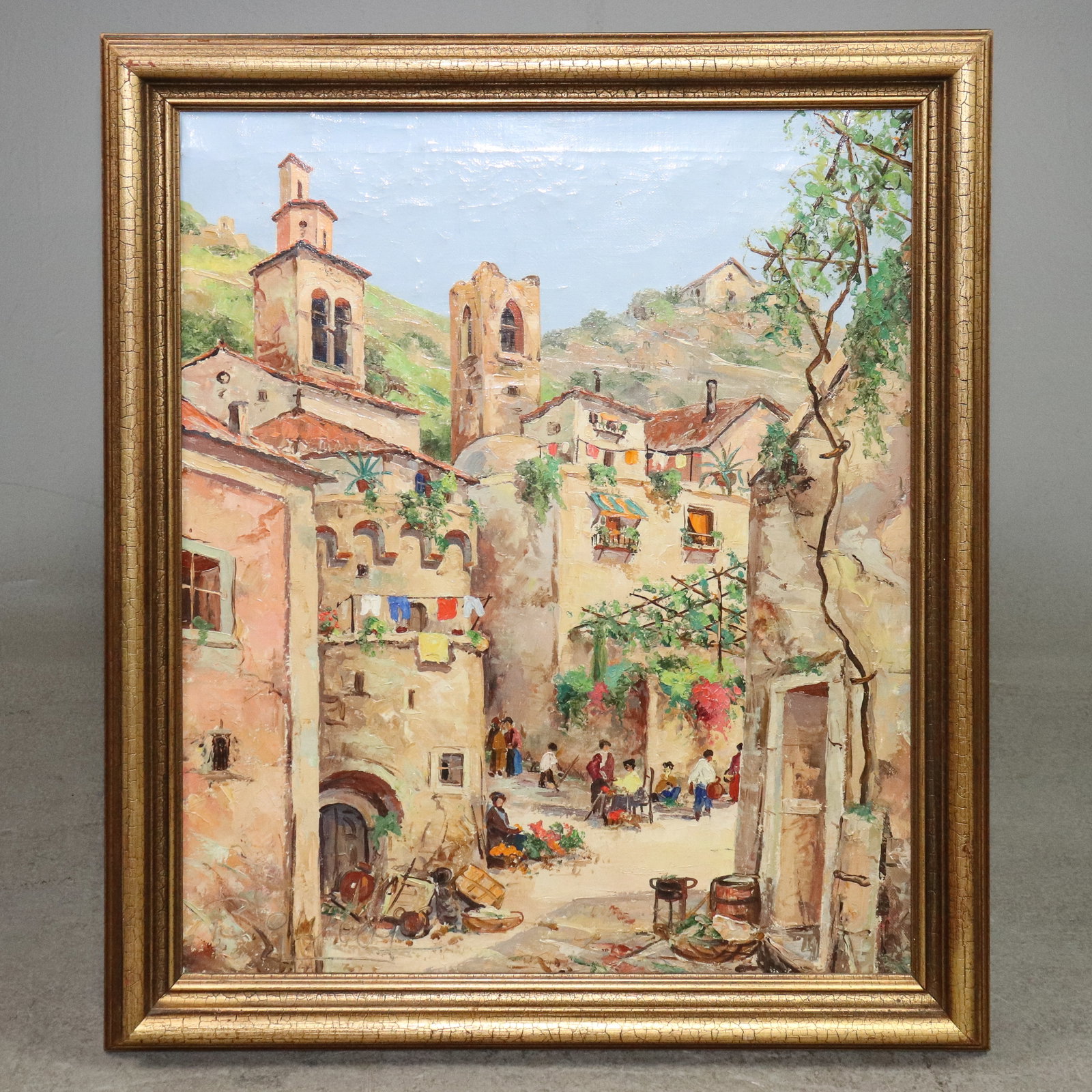 Danish Framed Oil On Canvas- European Scene (1 of 4)