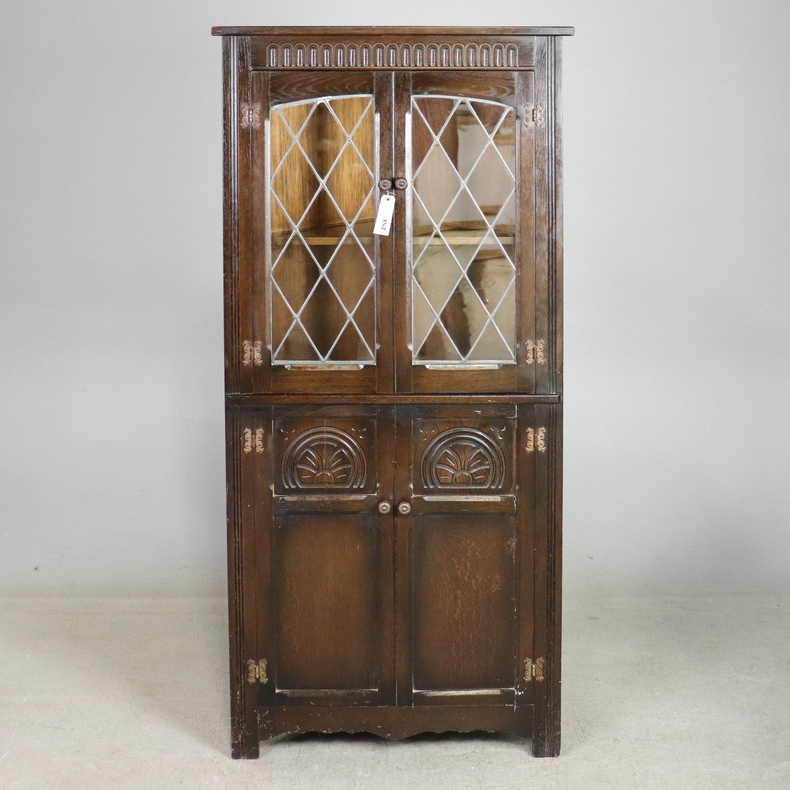 English Carved Oak Corner Cabinet (1 of 3)