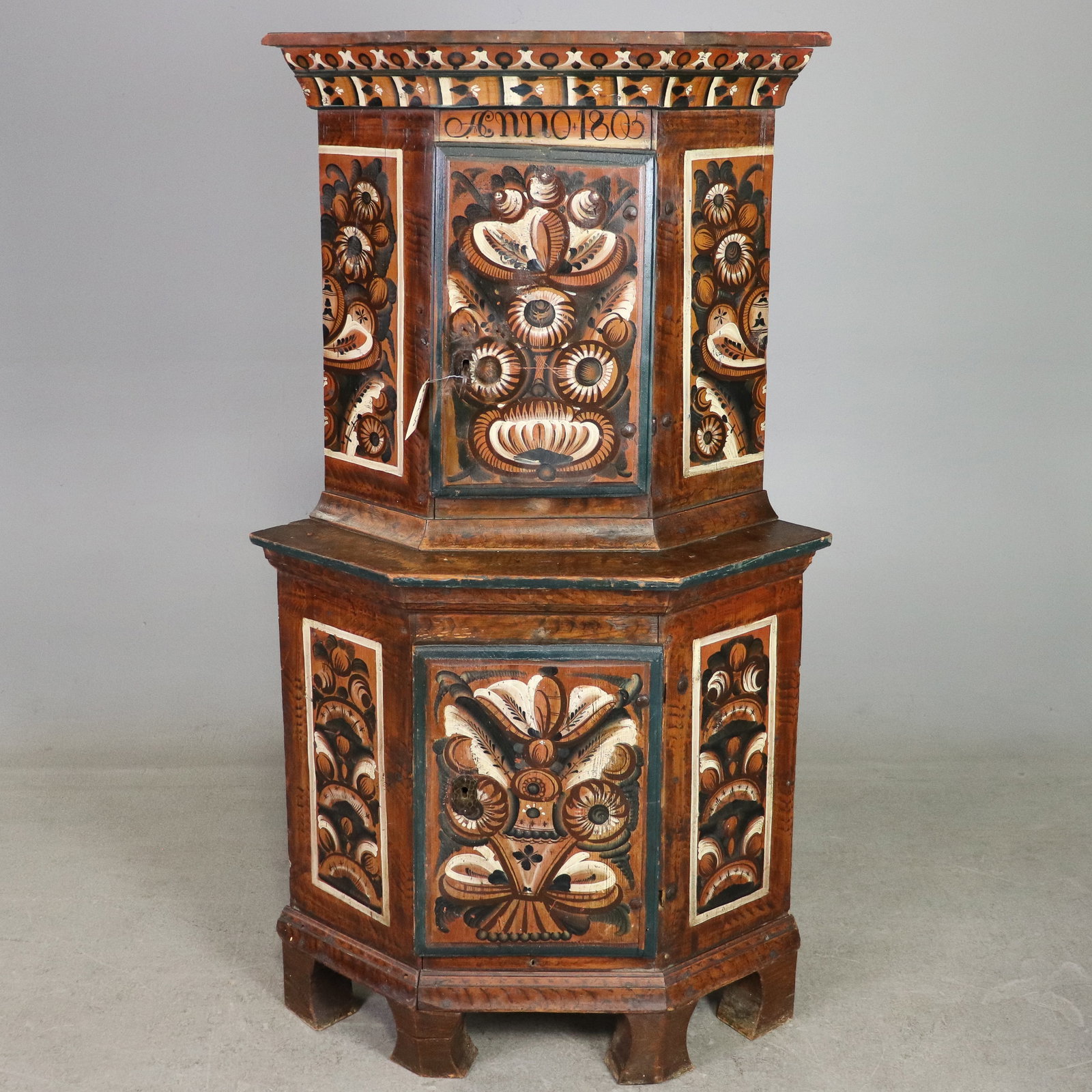 Swedish Hand Painted Corner Cabinet (1 of 4)