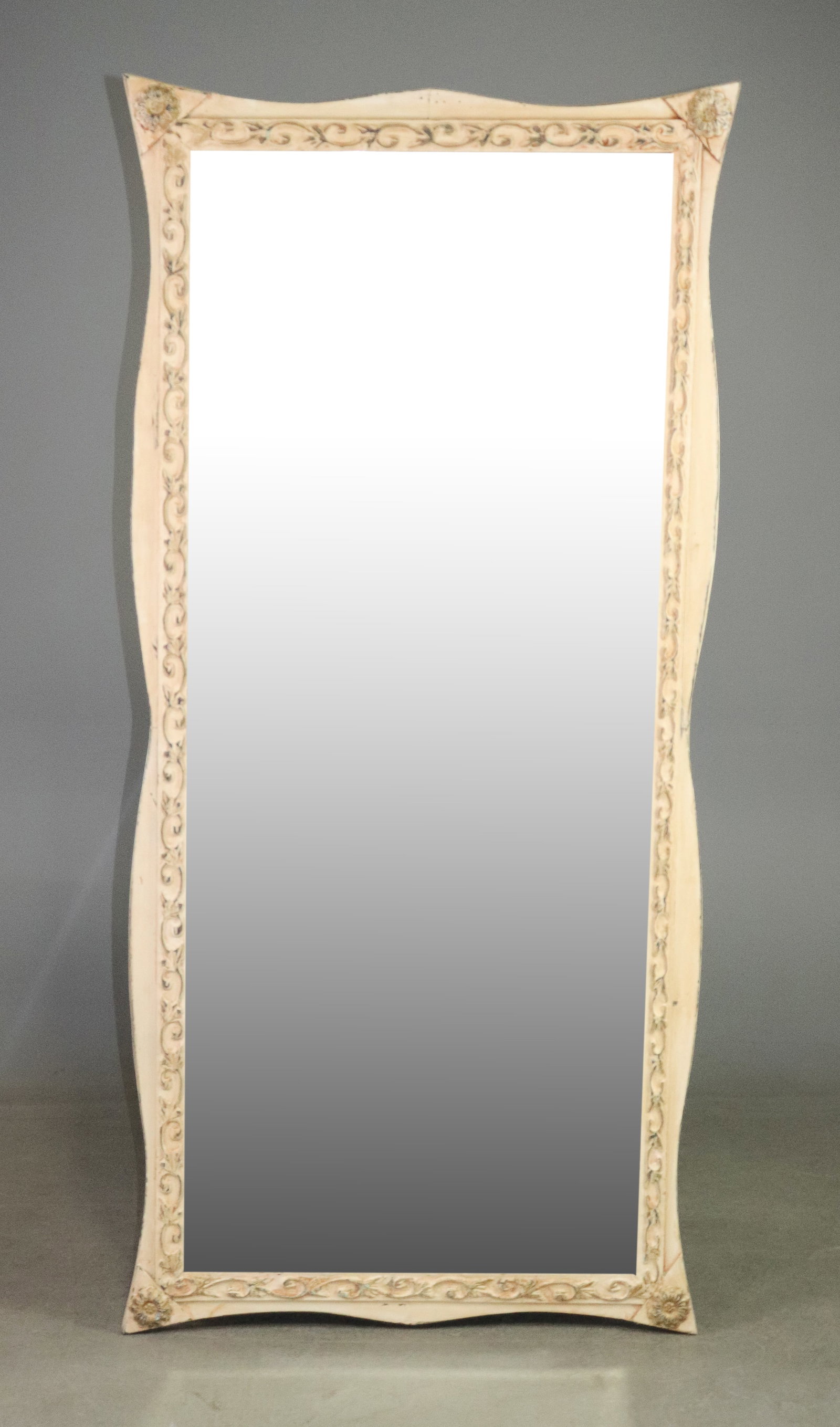 Large Painted Framed Beveled Mirror #2: Large Painted Framed Beveled Mirror - 75 in tall x 34 x 2