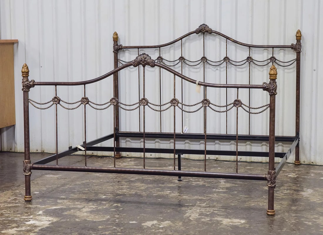 French Style Iron Bed with Rails (1 of 4)