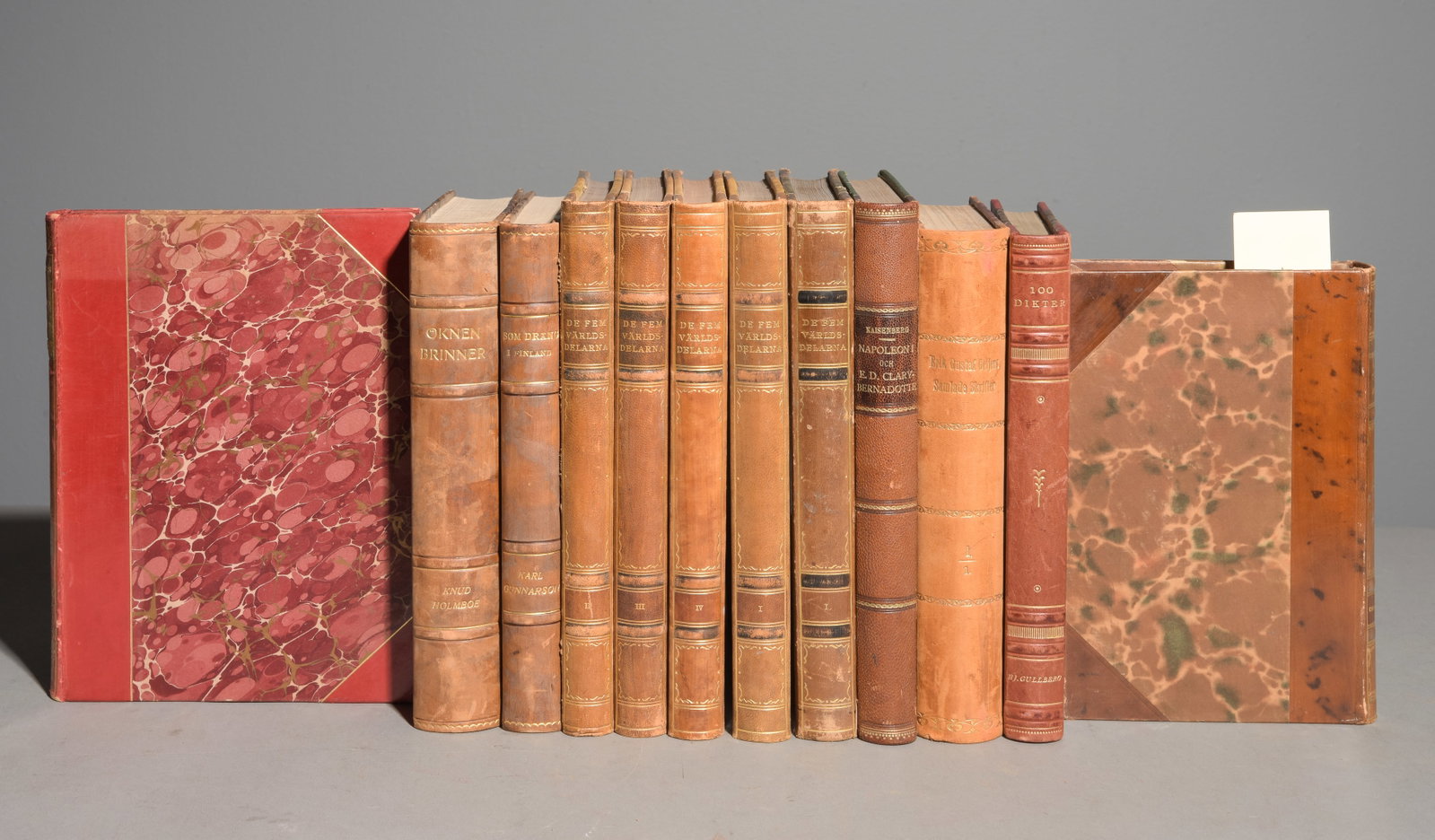 12 Assorted Leather Bound European Books (1 of 6)