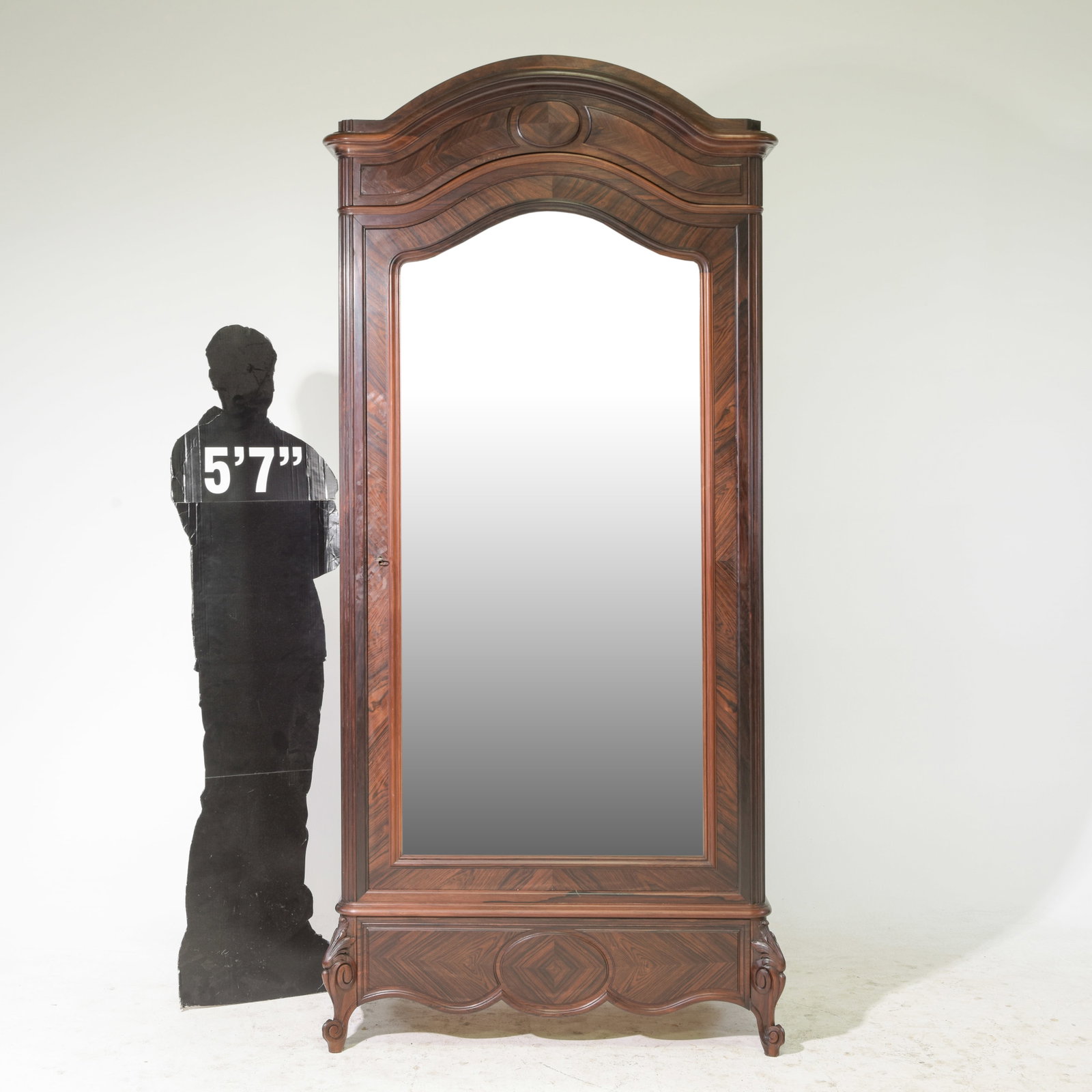 Louis XV Style Single Mirror Door Armoire (1 of 7)