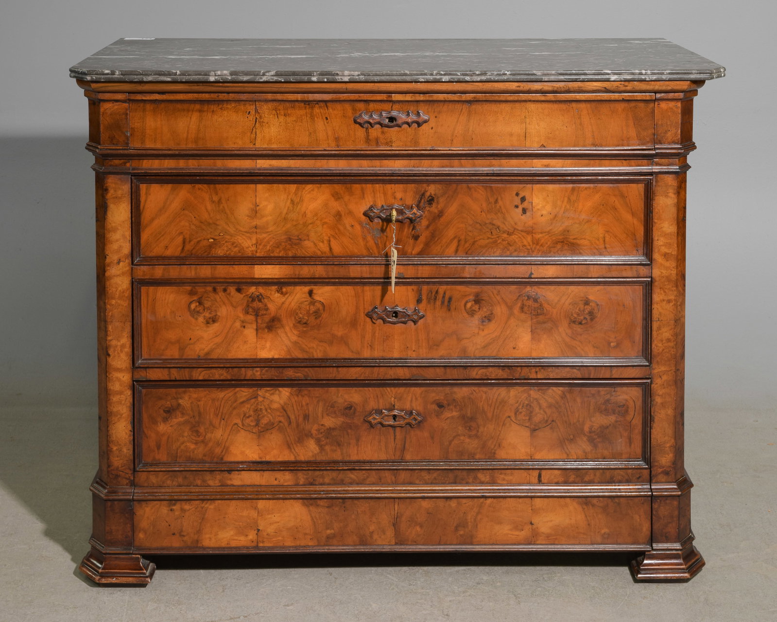 Louis Philippe Style Marble Top Walnut Chest (1 of 5)