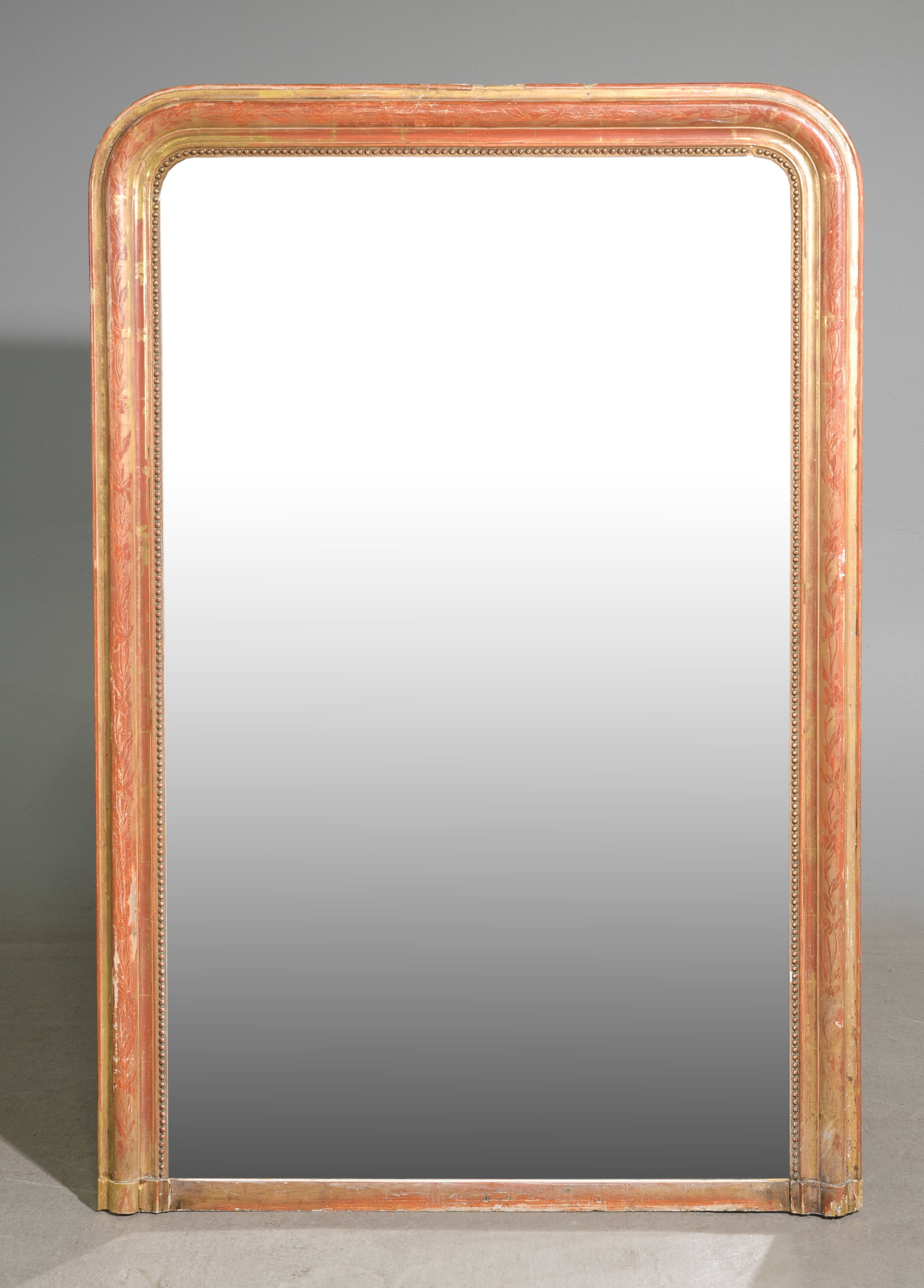 Louis Philippe Style Large Red & Gold Framed Mirror (1 of 4)