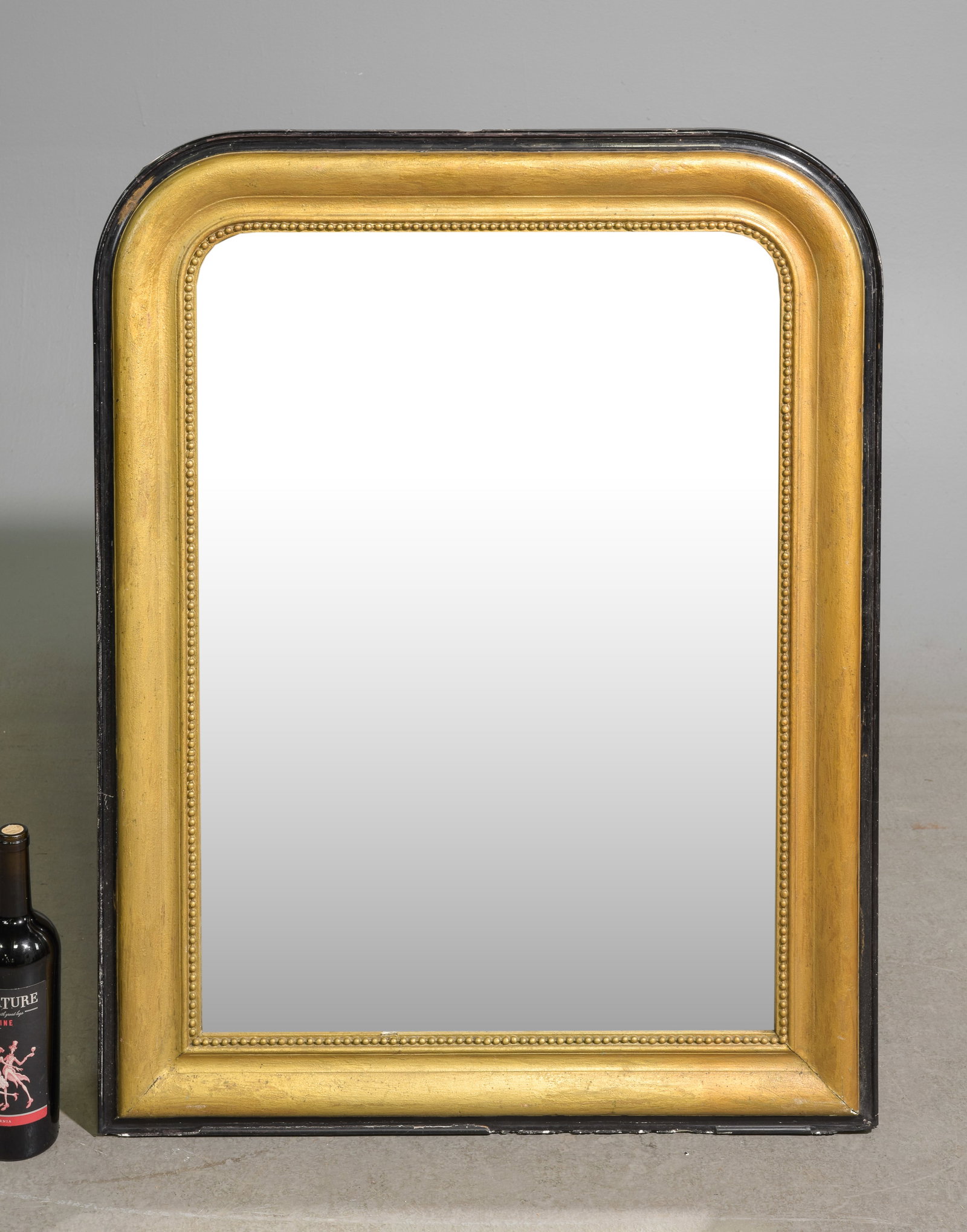 Louis Philippe Style Black & Gold Framed Mirror (1 of 3)