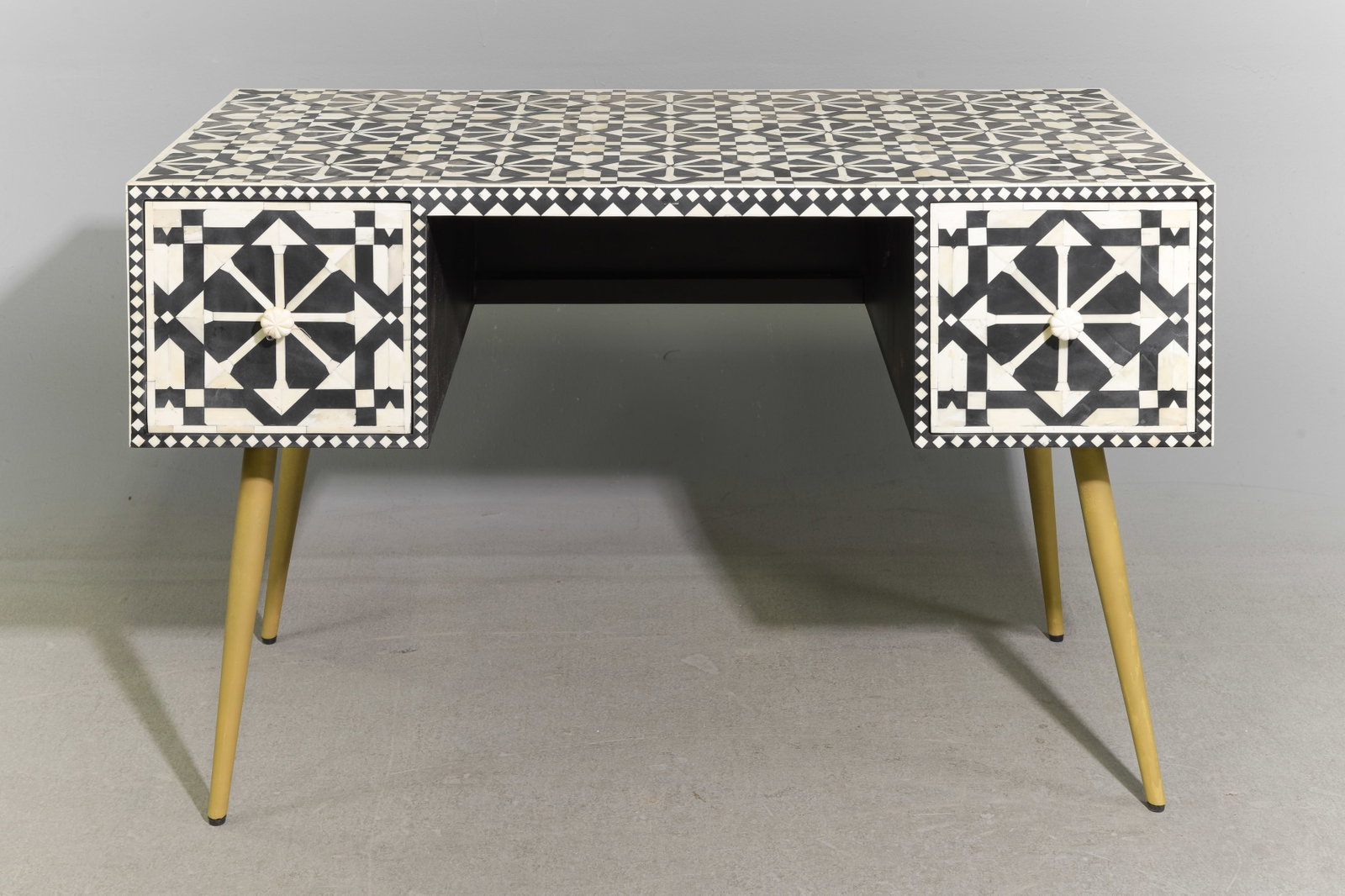 Bone Inlaid Modernist Desk with Drawers (1 of 5)