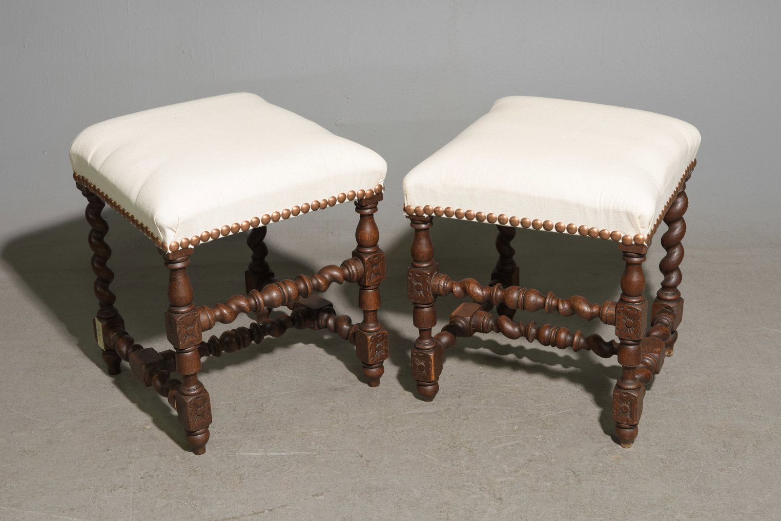 Louis XIII Style Pair of French Twist Stools #2 (1 of 4)