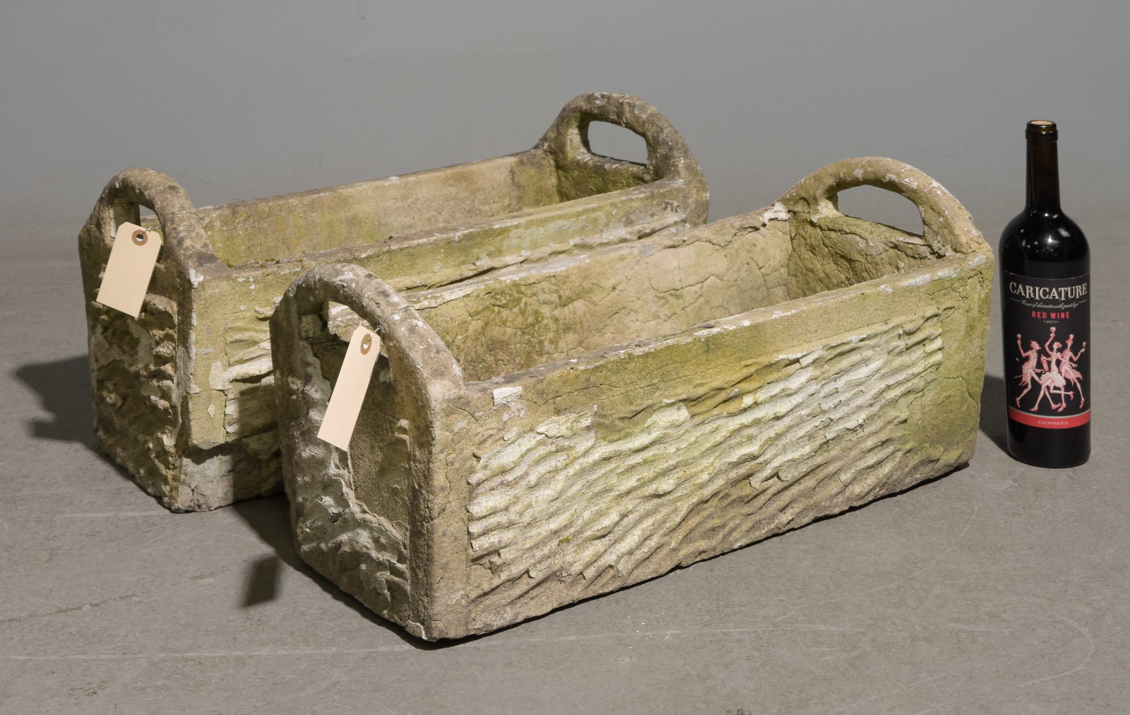 2 Cast Stone / Concrete Basket Planters (1 of 3)