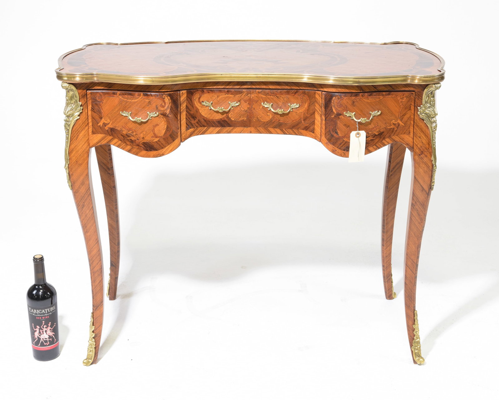 Louis XV Style Walnut Writing Table with Gilded Accents (1 of 4)