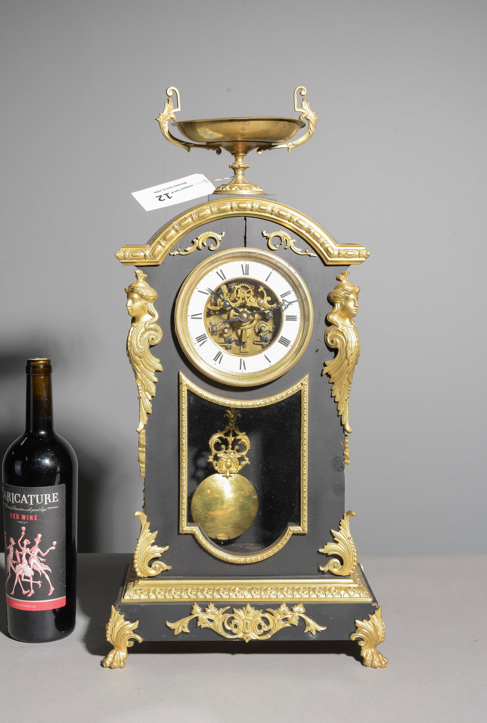 Napoleon III Style Mantle Clock with Gilded Accents (1 of 7)