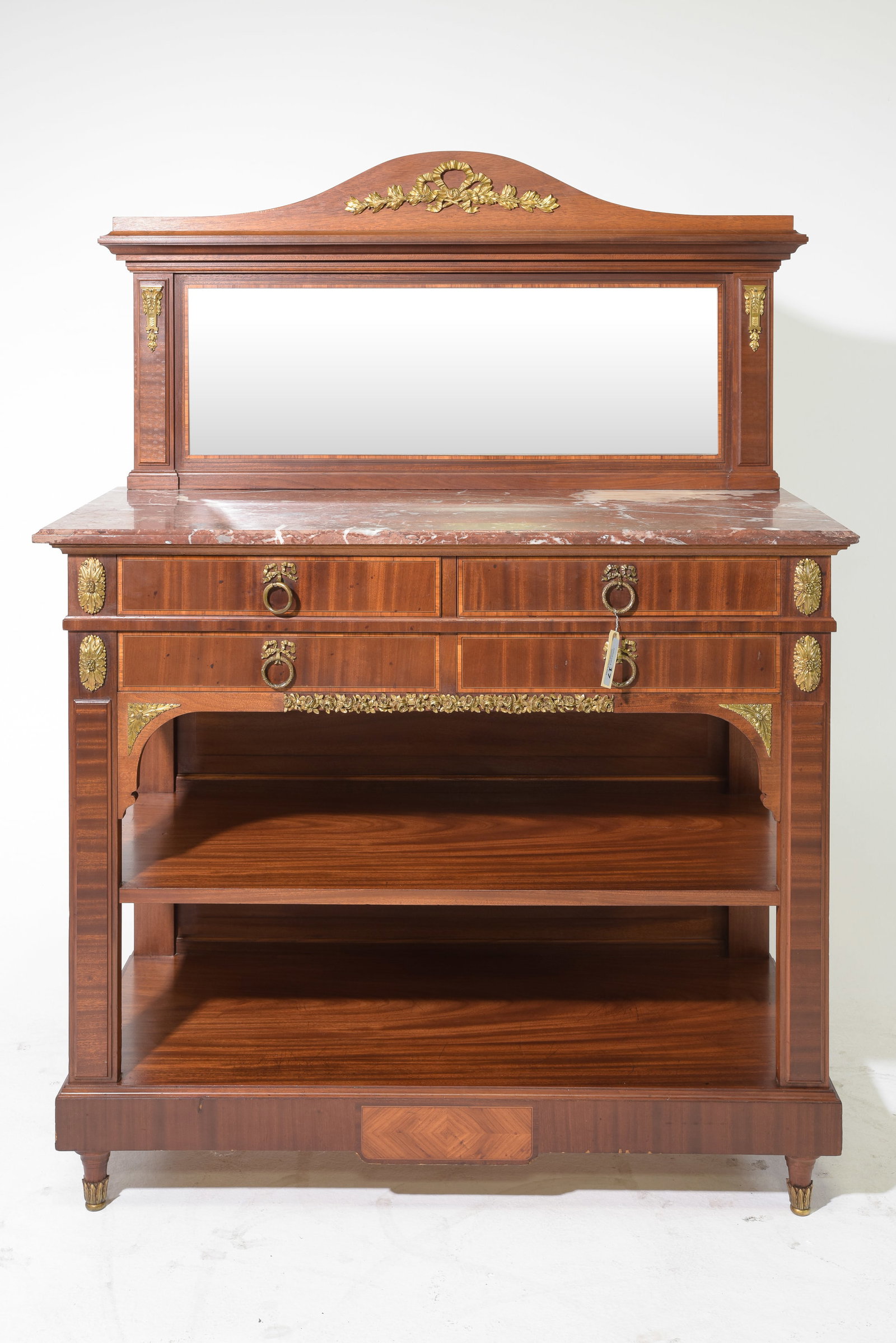 Louis XVI Style Marble Top Mirror Back Server (1 of 5)