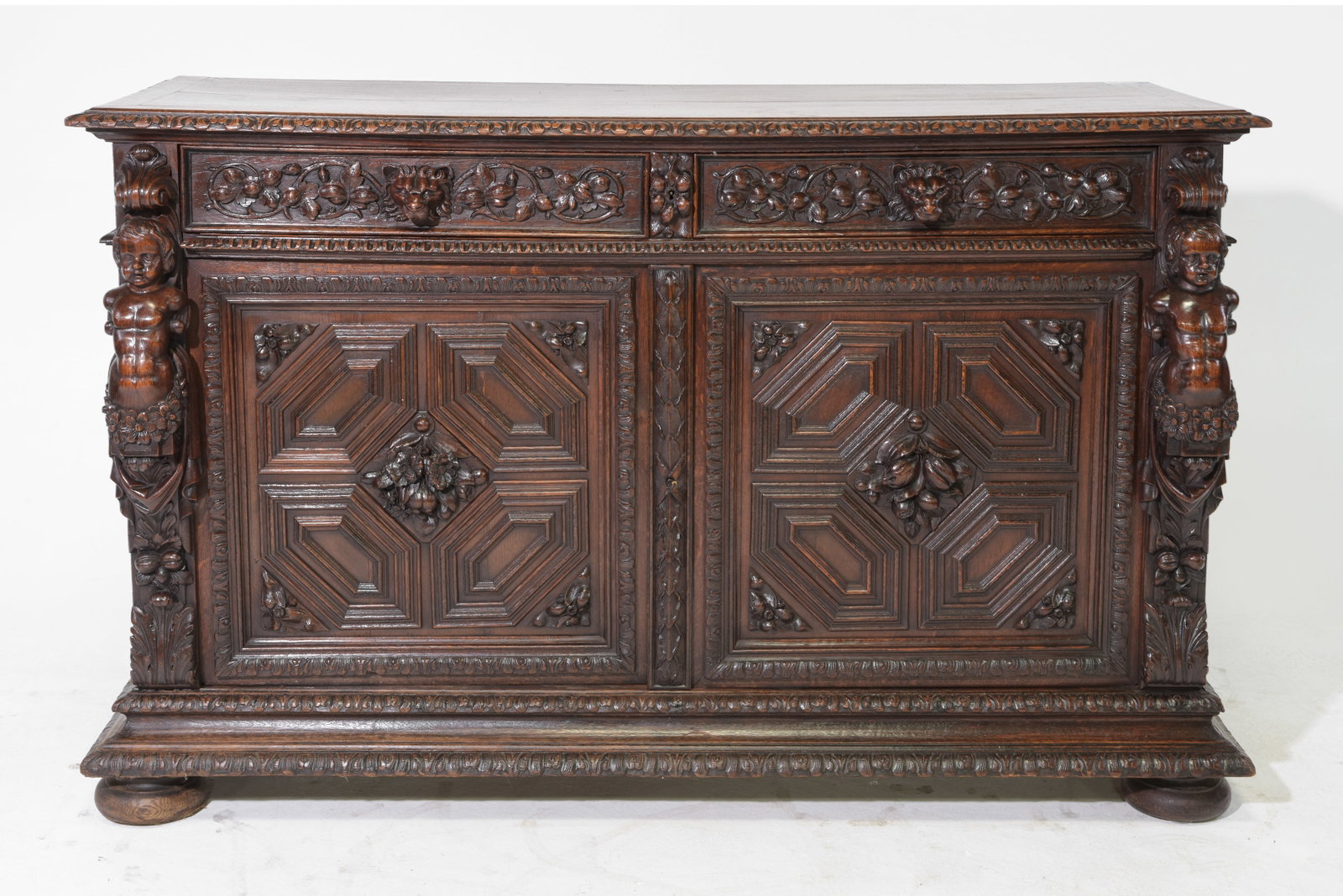 Renaissance Style Finely Carved Oak Buffet c.1890's (1 of 7)