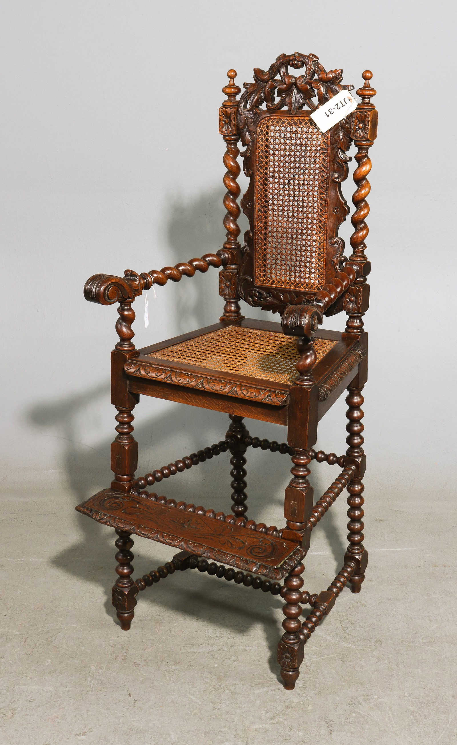 Louis XIII Style French Twist Caned High Chair (1 of 4)