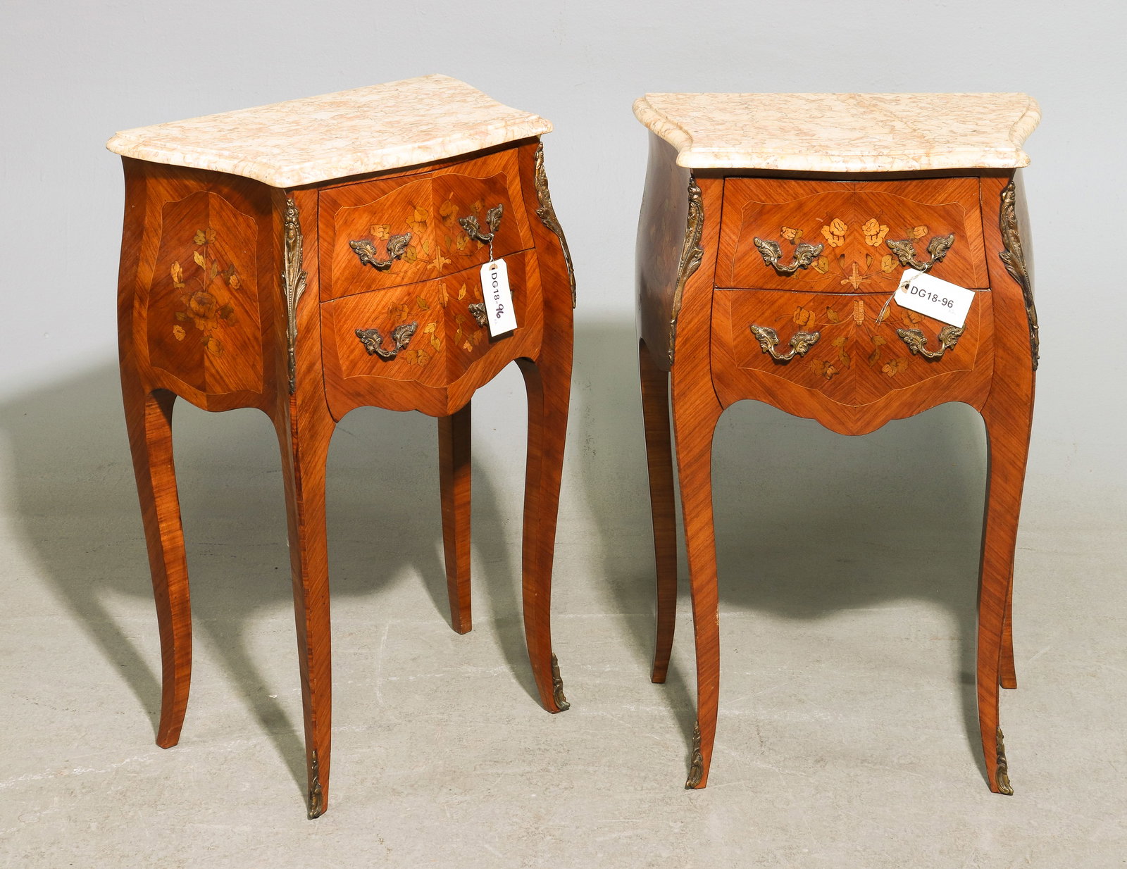 French Pair of Marble Top Walnut Chests (1 of 4)